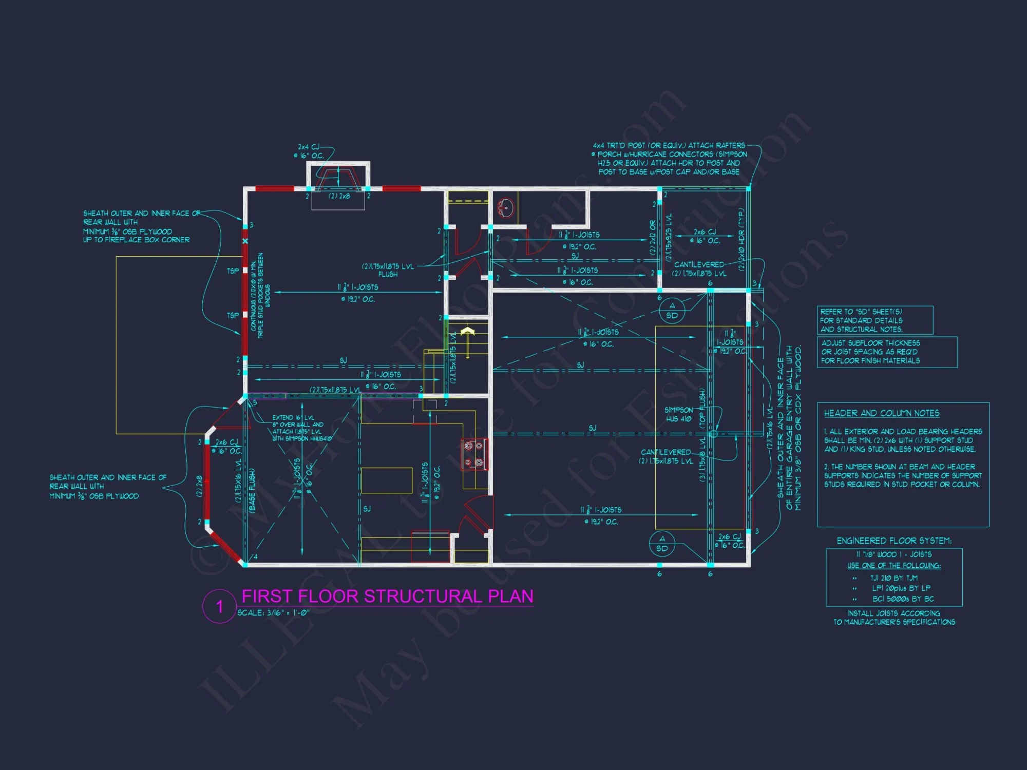 Traditional Craftsman house Plan with Detailed CAD Blueprints