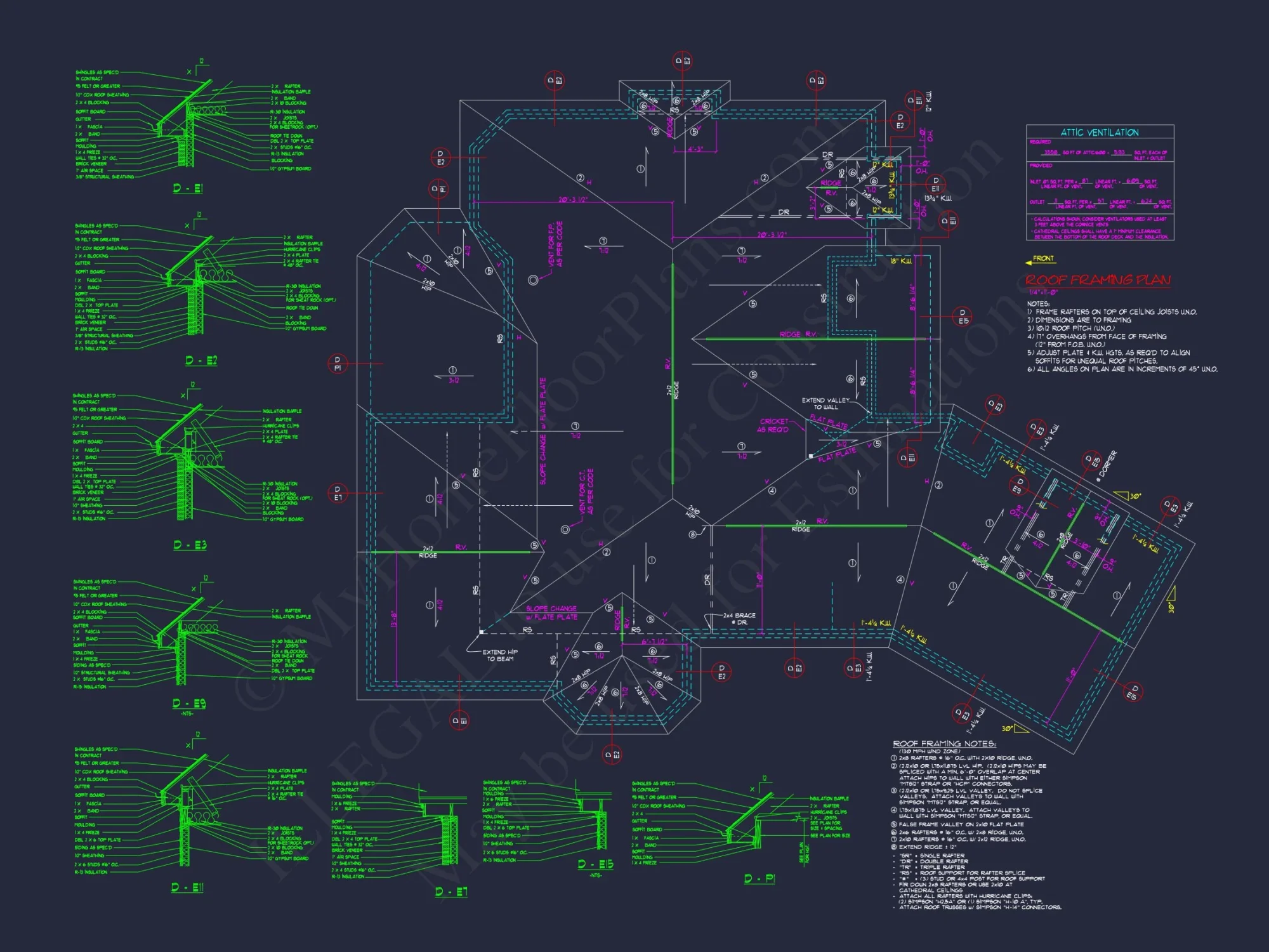 2-Story 3-Bed Traditional house Plan, 2800 Sq Ft Floor Plan