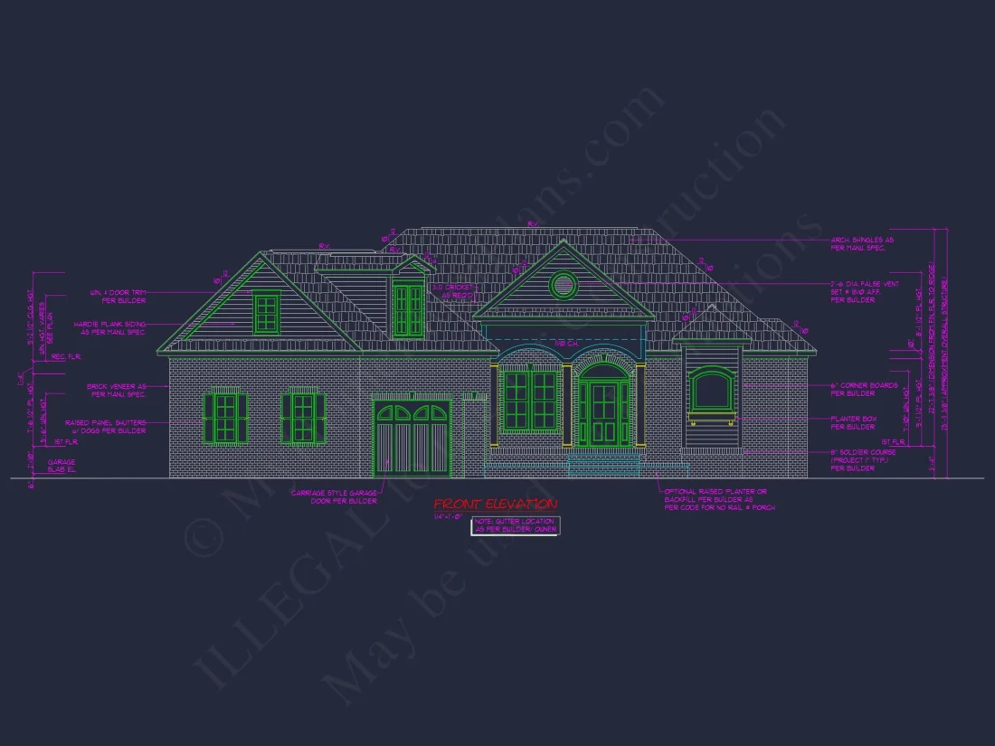 2-Story 3-Bed Traditional house Plan, 2800 Sq Ft Floor Plan