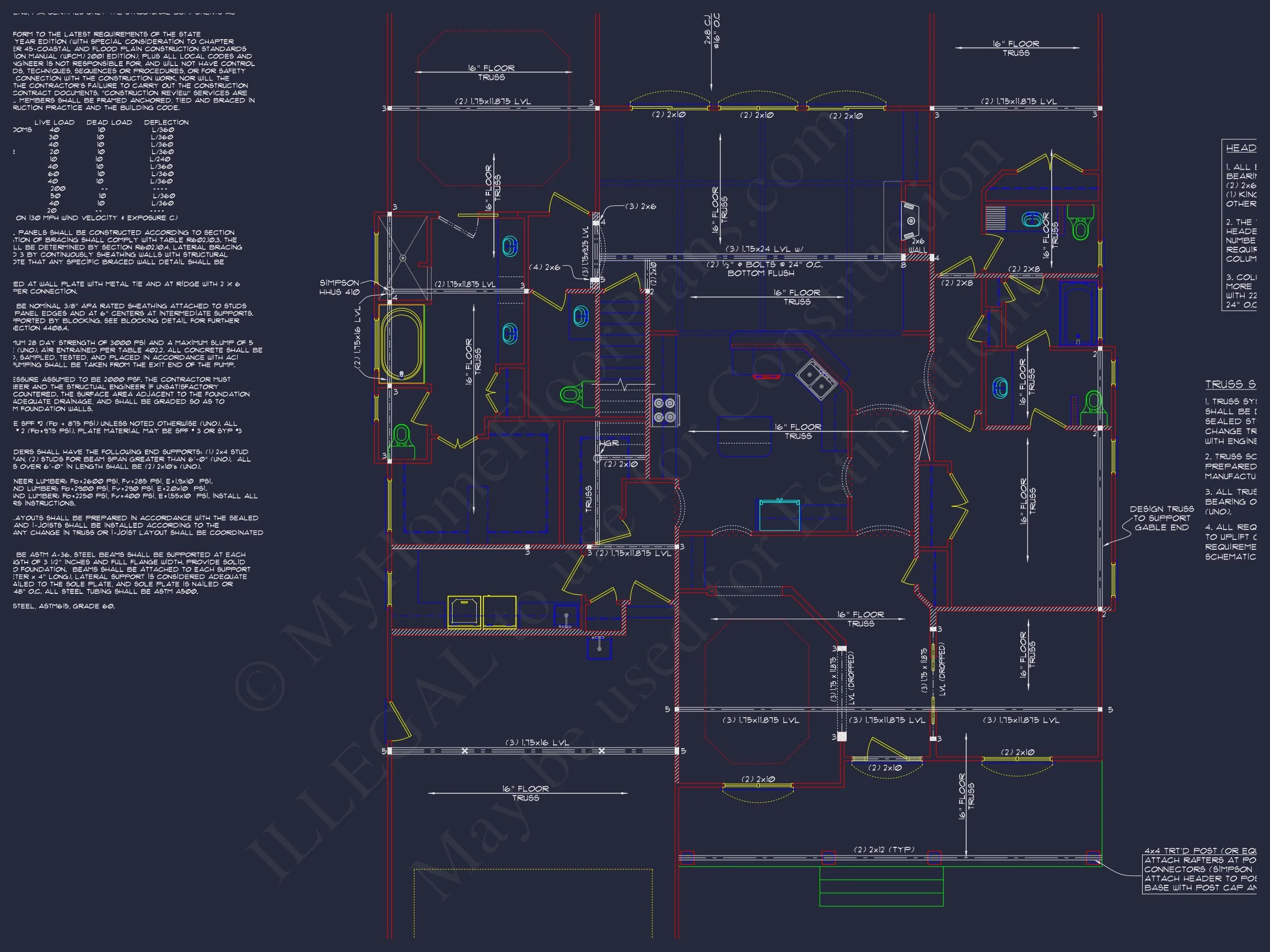 11-2060 HOUSE PLAN -Traditional Ranch Home Plan - 3-Bed, 2-Bath, 2,150 SF 11 house Blueprint Plan with CAD Architecture Designs