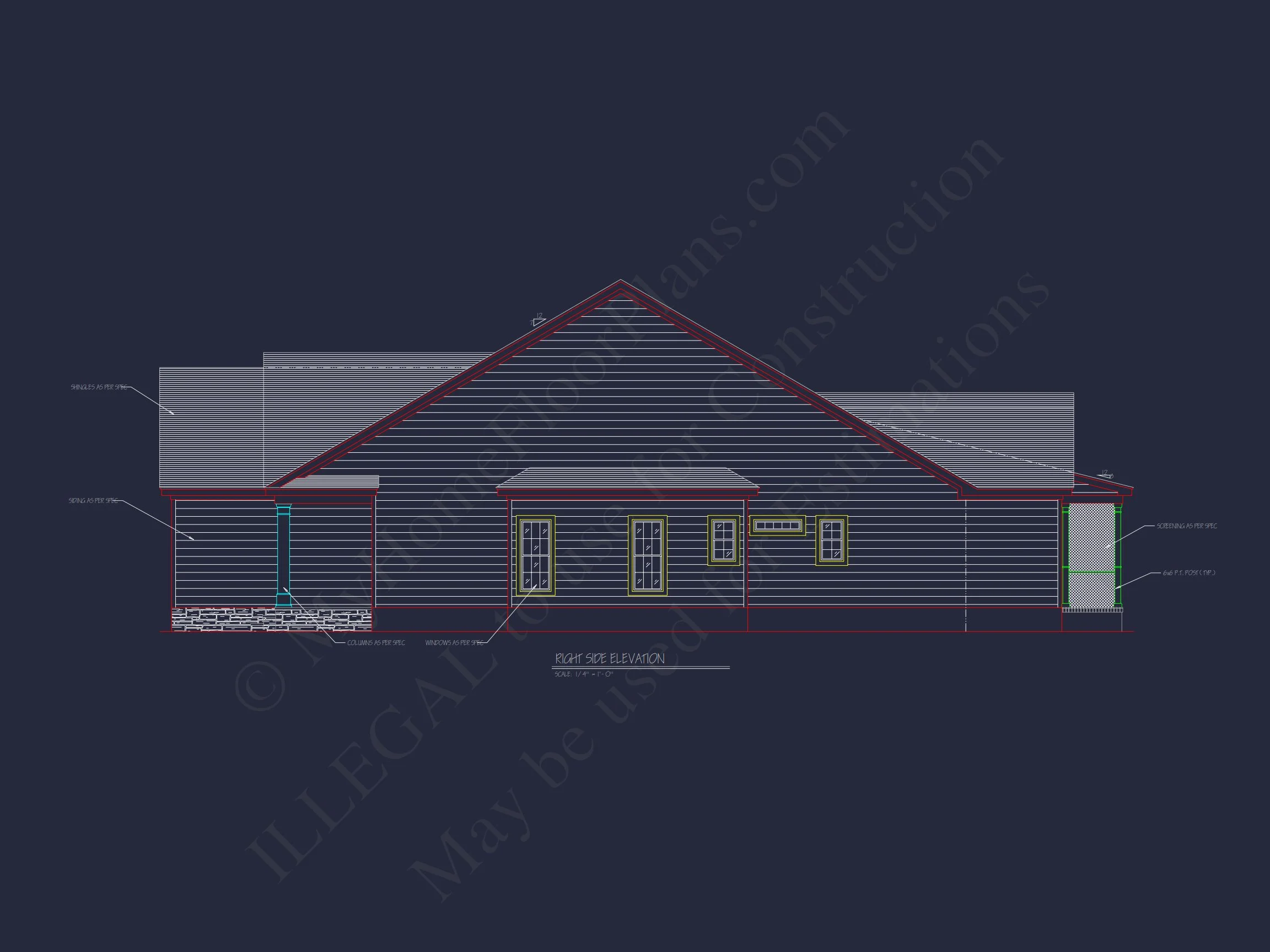 11-2060 HOUSE PLAN -Traditional Ranch Home Plan - 3-Bed, 2-Bath, 2,150 SF 5 house Blueprint Plan with CAD Architecture Designs
