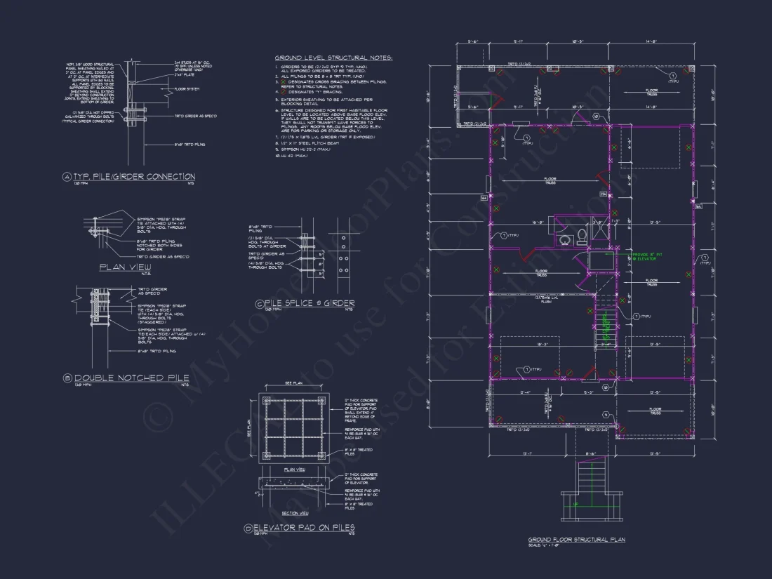 Warm Beach Coastal house Plan with Complete Architectural Designs