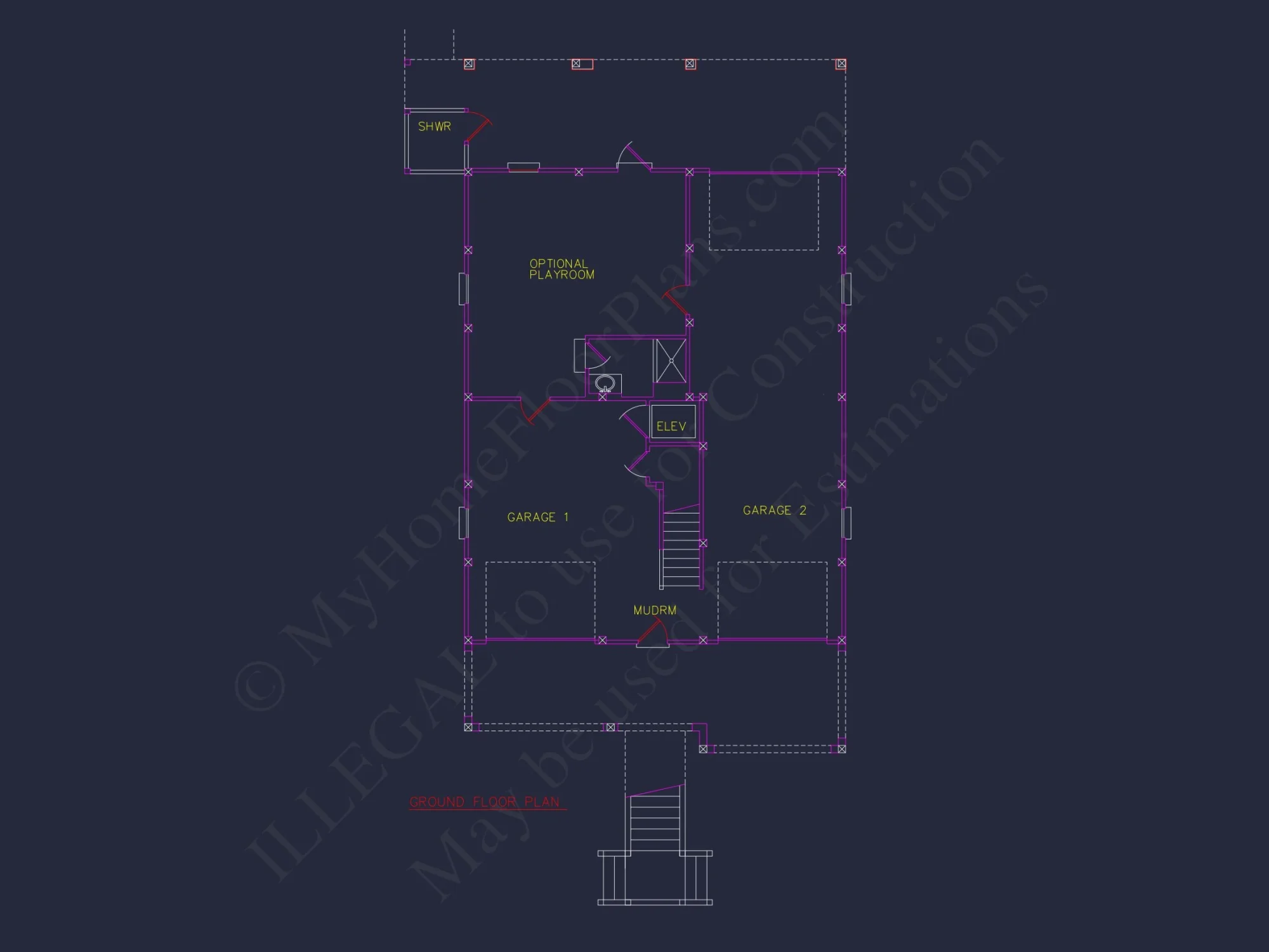 Warm Beach Coastal house Plan with Complete Architectural Designs