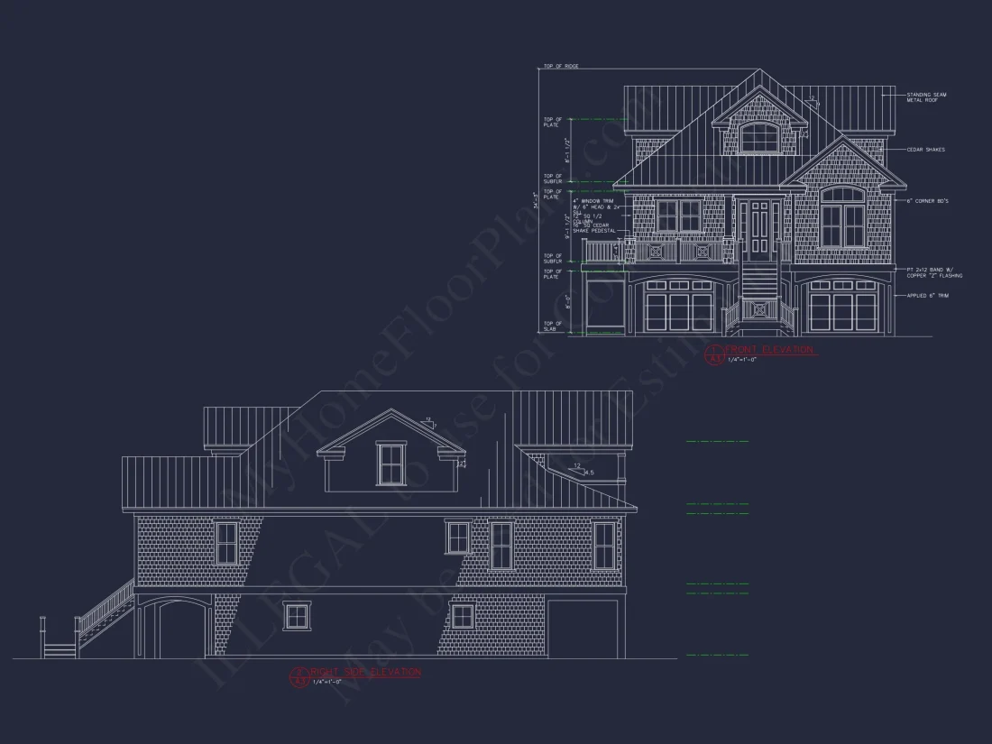 Warm Beach Coastal house Plan with Complete Architectural Designs