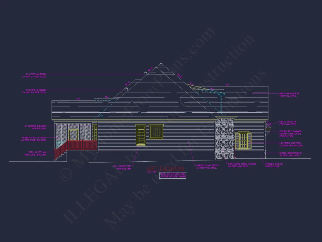Charming Craftsman house Plan with 1.5 Floors and CAD Blueprints