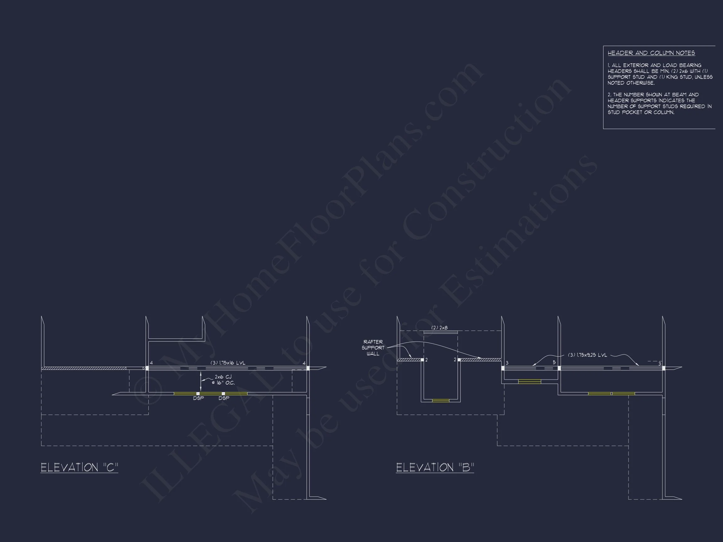 Traditional house Floor Plan with 4 Beds & Detailed CAD Blueprint