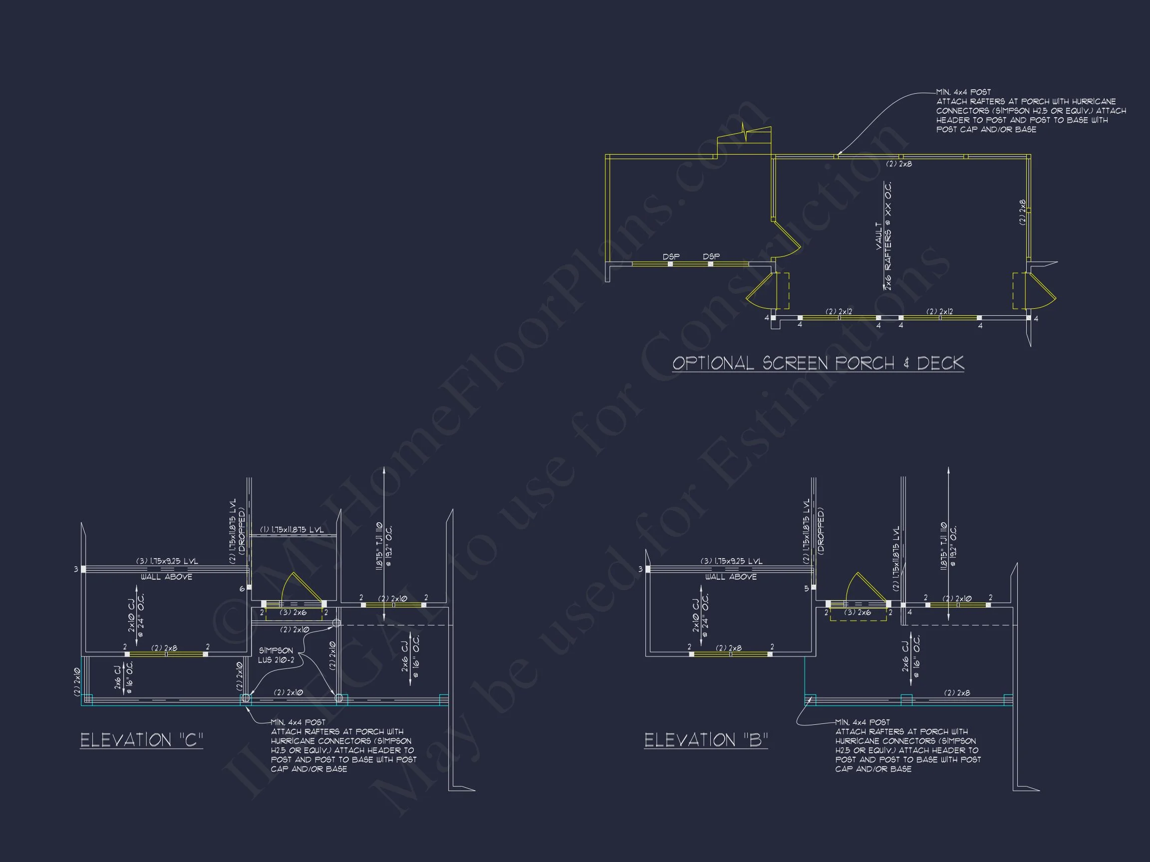 Traditional house Floor Plan with 4 Beds & Detailed CAD Blueprint