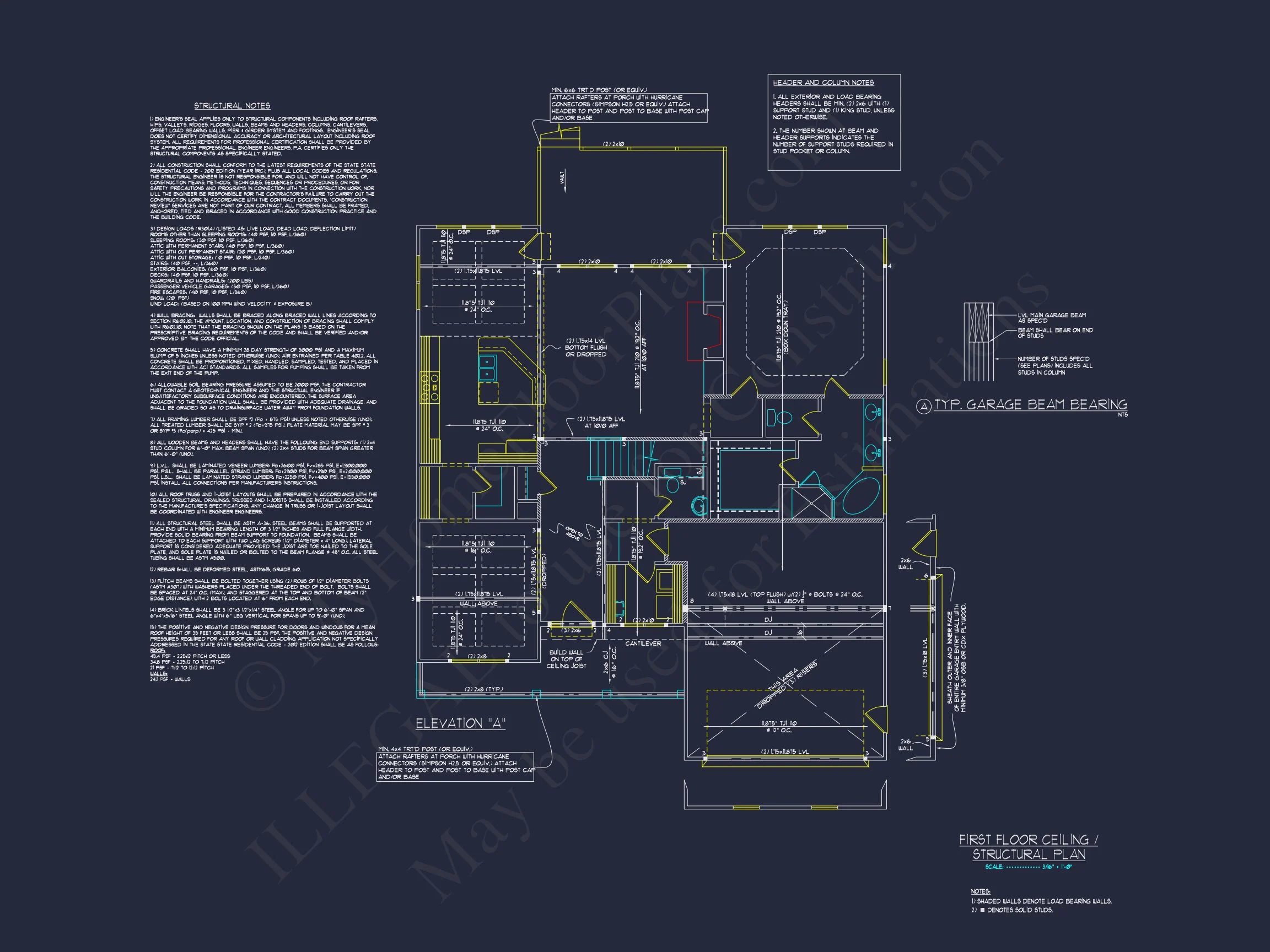Traditional house Floor Plan with 4 Beds & Detailed CAD Blueprint
