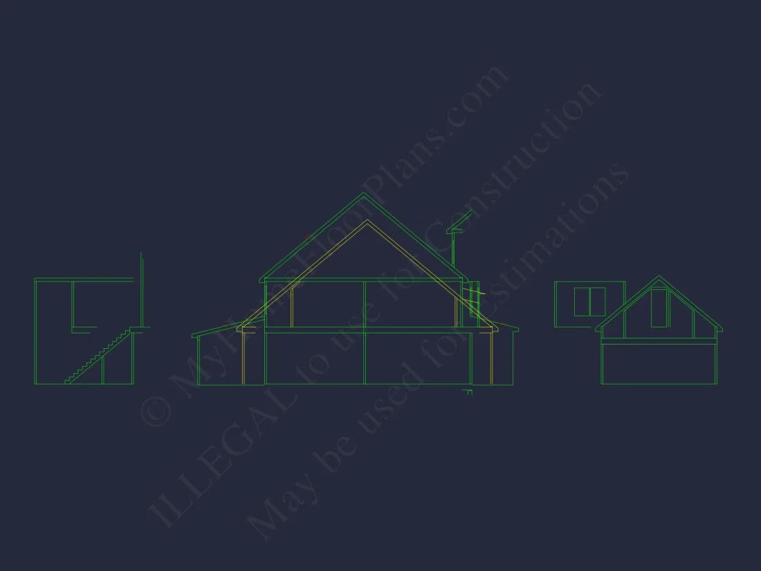 Traditional house Floor Plan with 4 Beds & Detailed CAD Blueprint