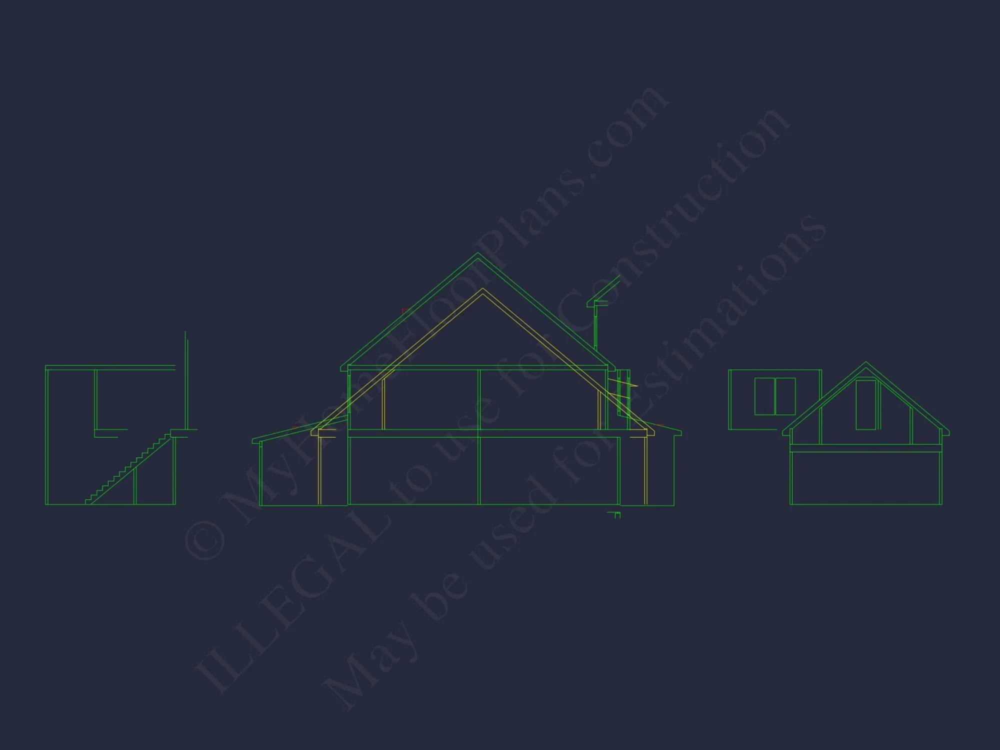 Traditional house Floor Plan with 4 Beds & Detailed CAD Blueprint