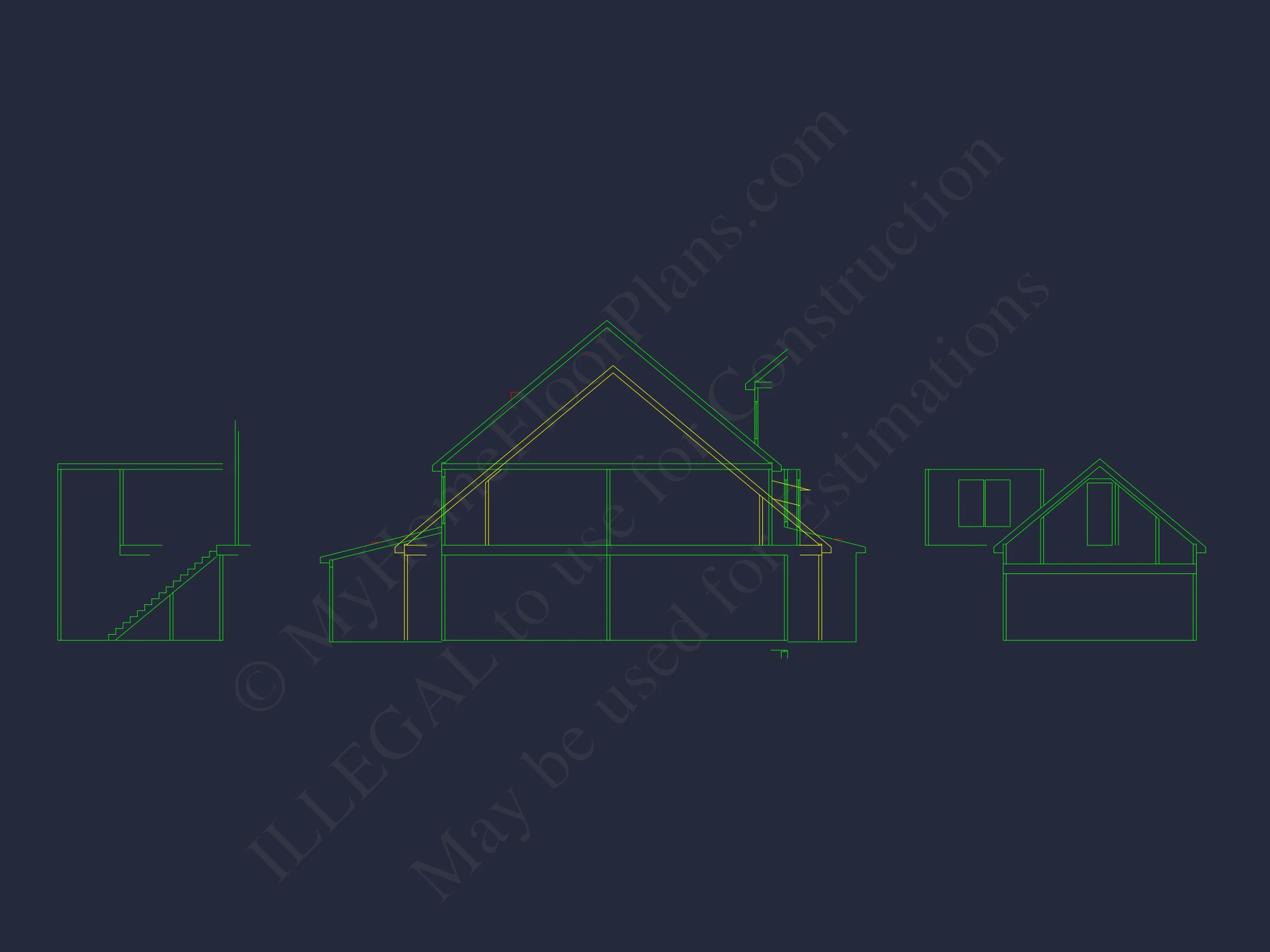 Traditional house Floor Plan with 4 Beds & Detailed CAD Blueprint
