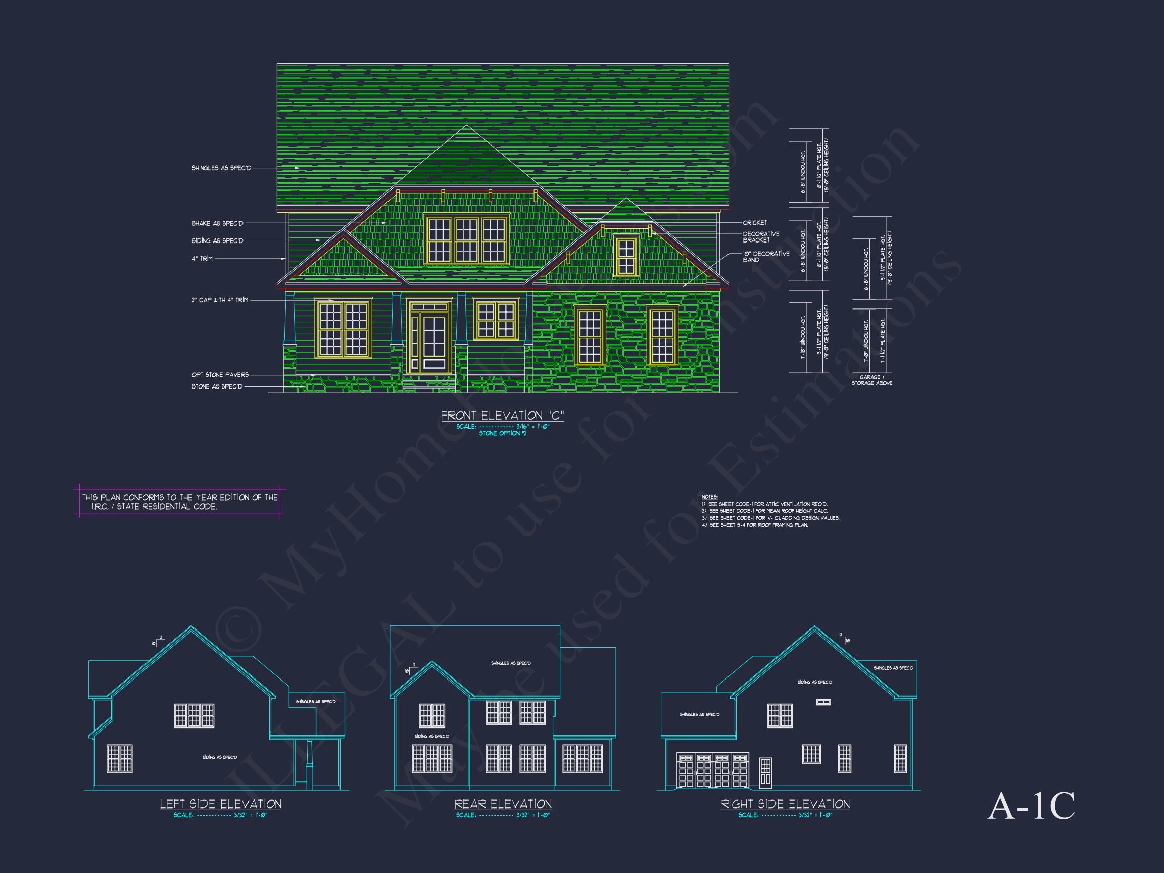 Traditional house Floor Plan with 4 Beds & Detailed CAD Blueprint