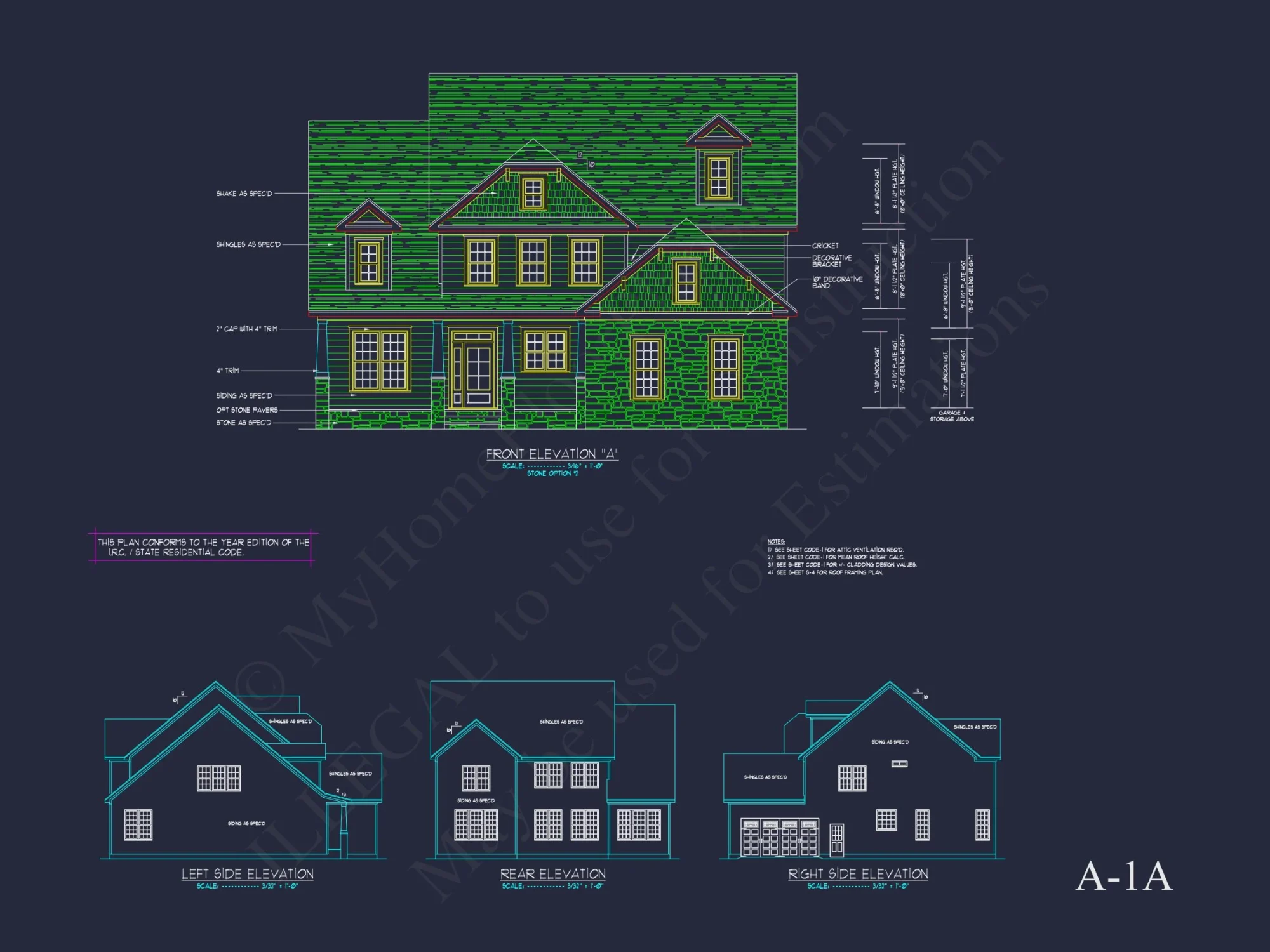 Traditional house Floor Plan with 4 Beds & Detailed CAD Blueprint