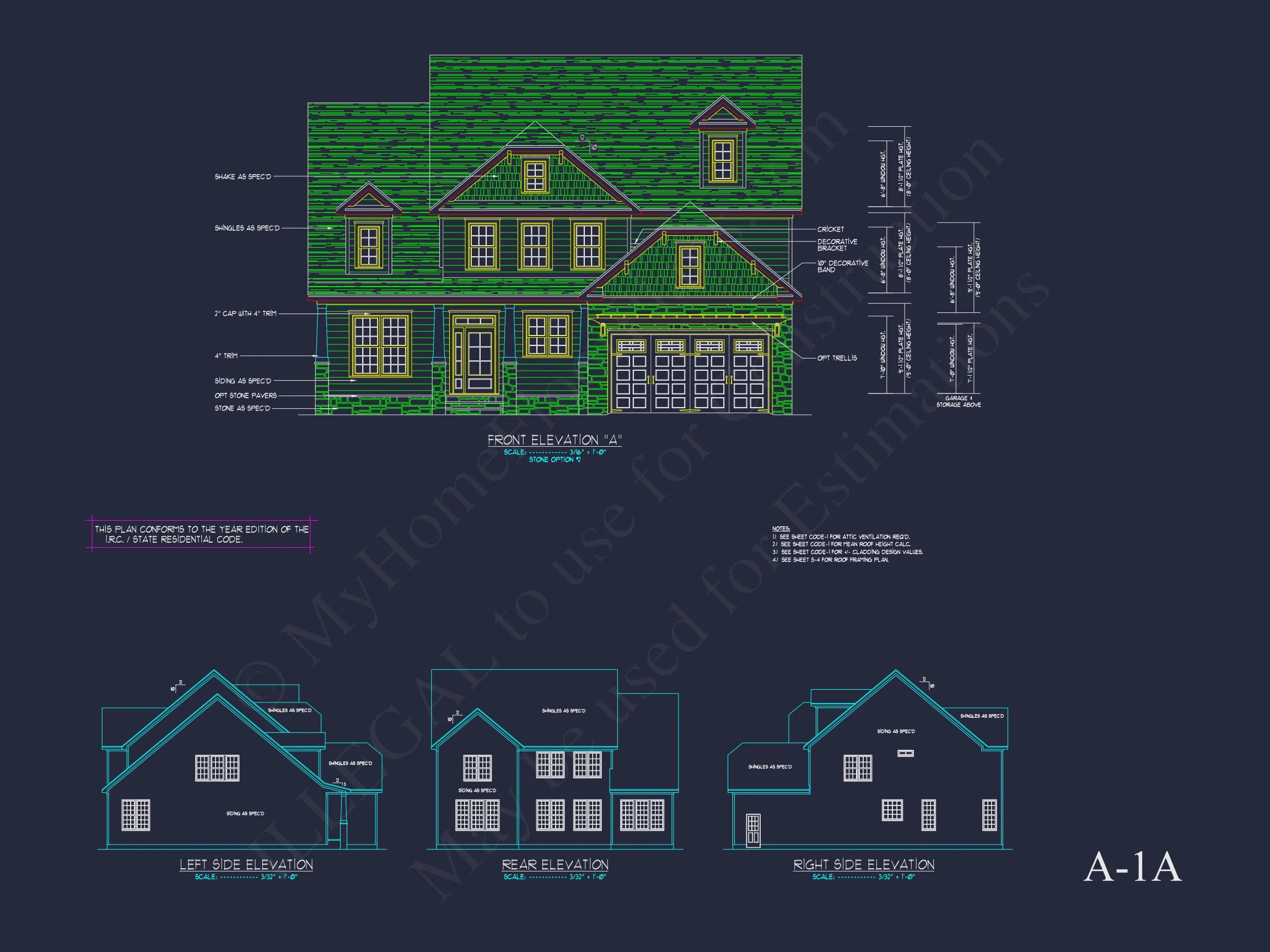 Traditional house Floor Plan with 4 Beds & Detailed CAD Blueprint