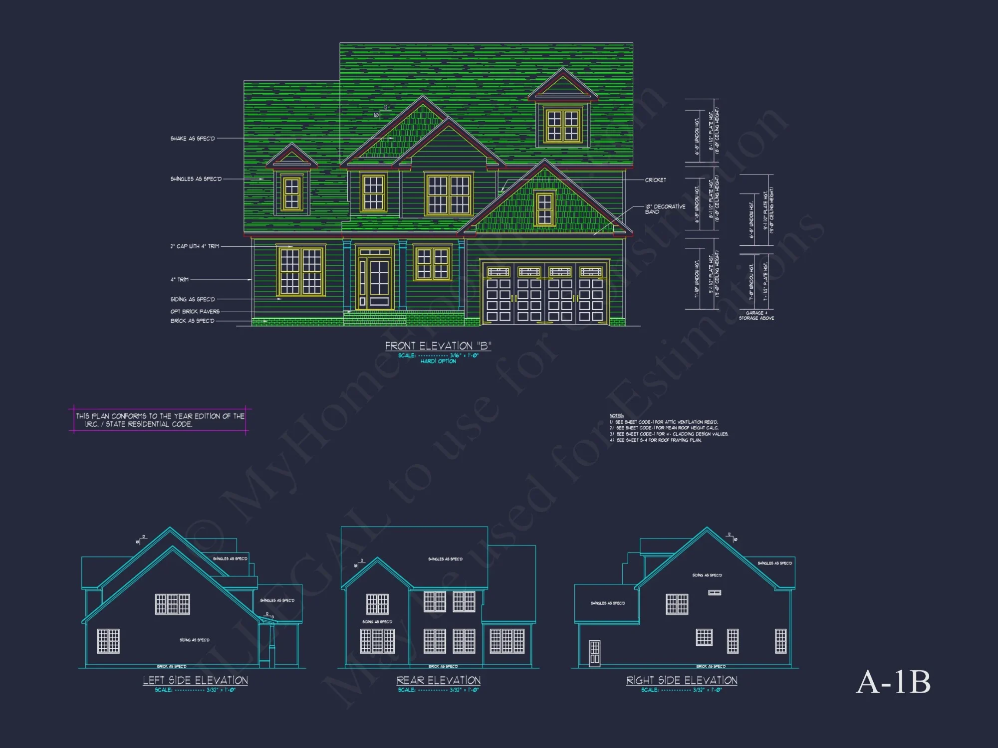 Traditional house Floor Plan with 4 Beds & Detailed CAD Blueprint