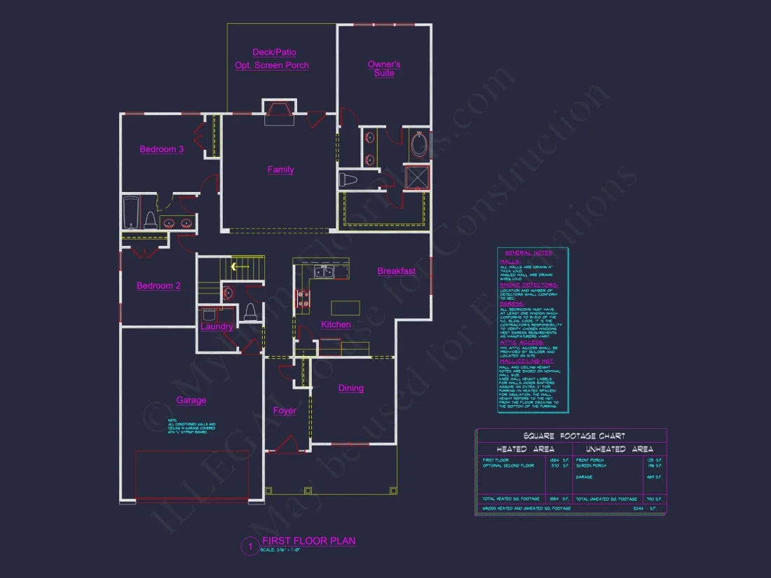 Custom Craftsman house Floor Plan Blueprint with CAD Designs