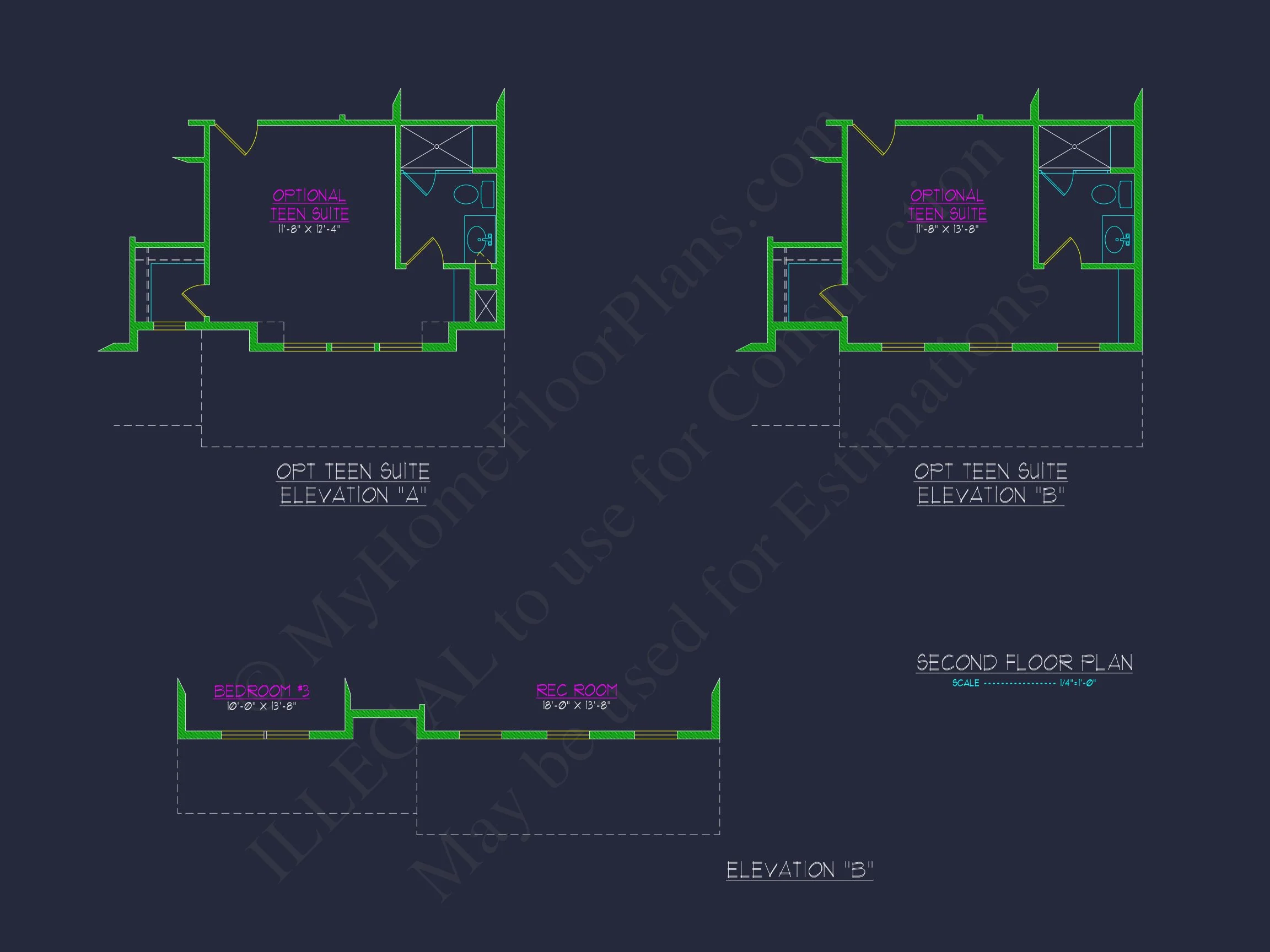Modern 2-Story house Plan with Open Floor Plan and CAD Designs