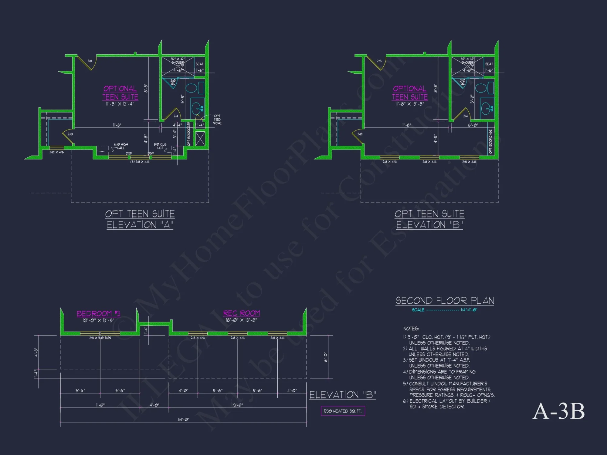 Modern 2-Story house Plan with Open Floor Plan and CAD Designs