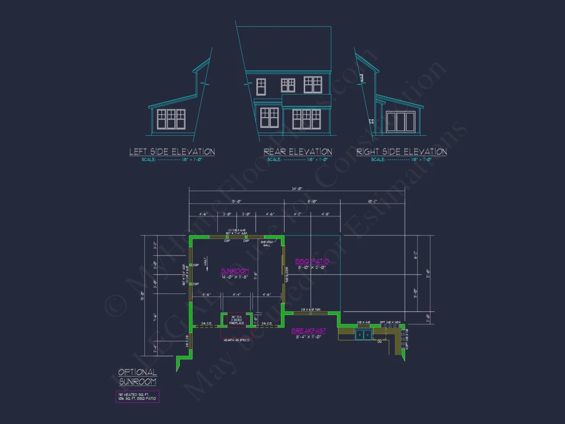 Modern 2-Story house Plan with Open Floor Plan and CAD Designs