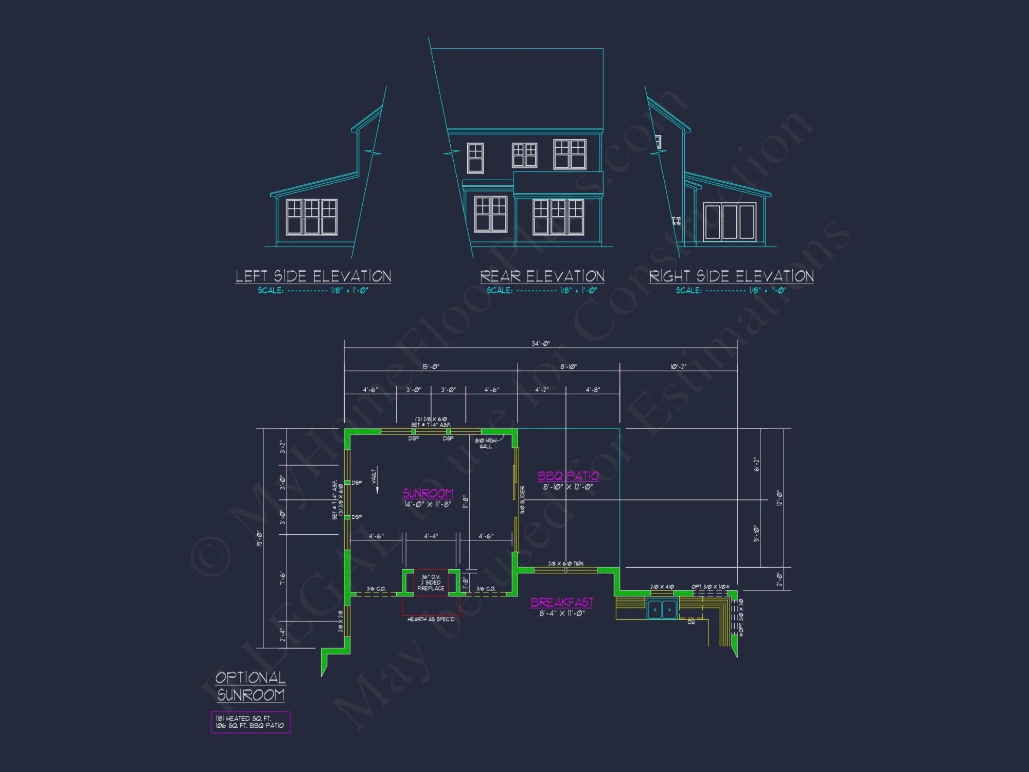 Modern 2-Story house Plan with Open Floor Plan and CAD Designs