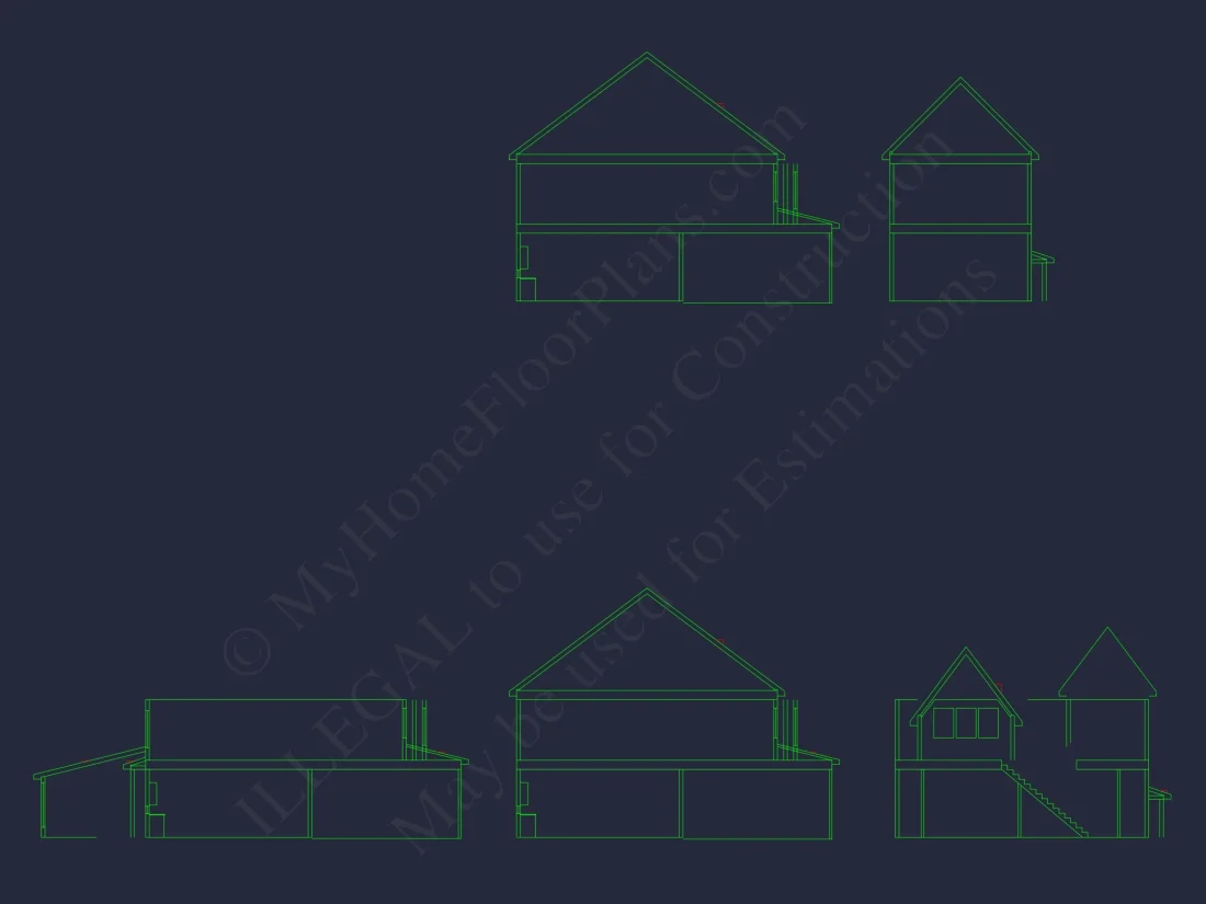 Modern 2-Story house Plan with Open Floor Plan and CAD Designs