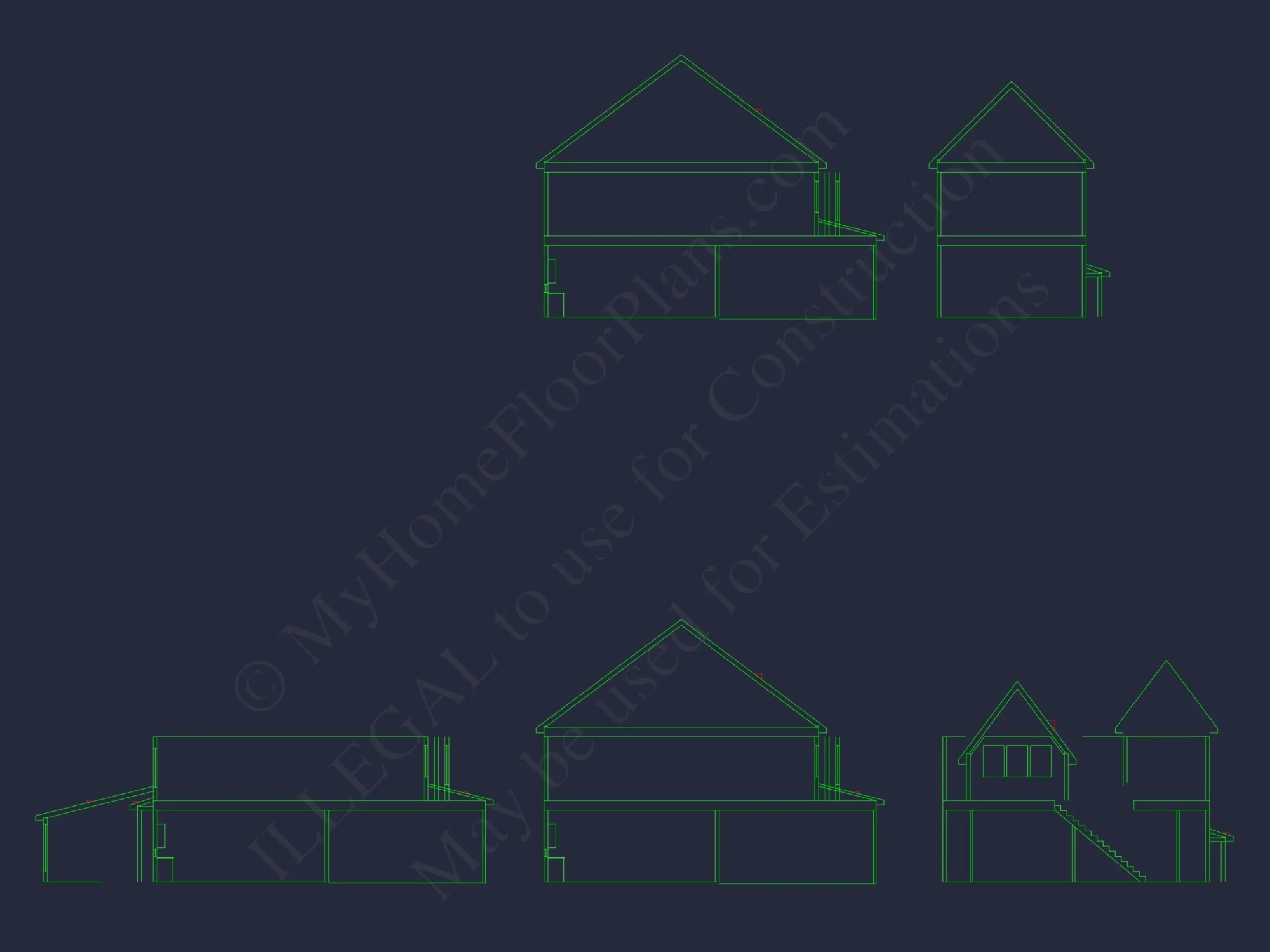 Modern 2-Story house Plan with Open Floor Plan and CAD Designs