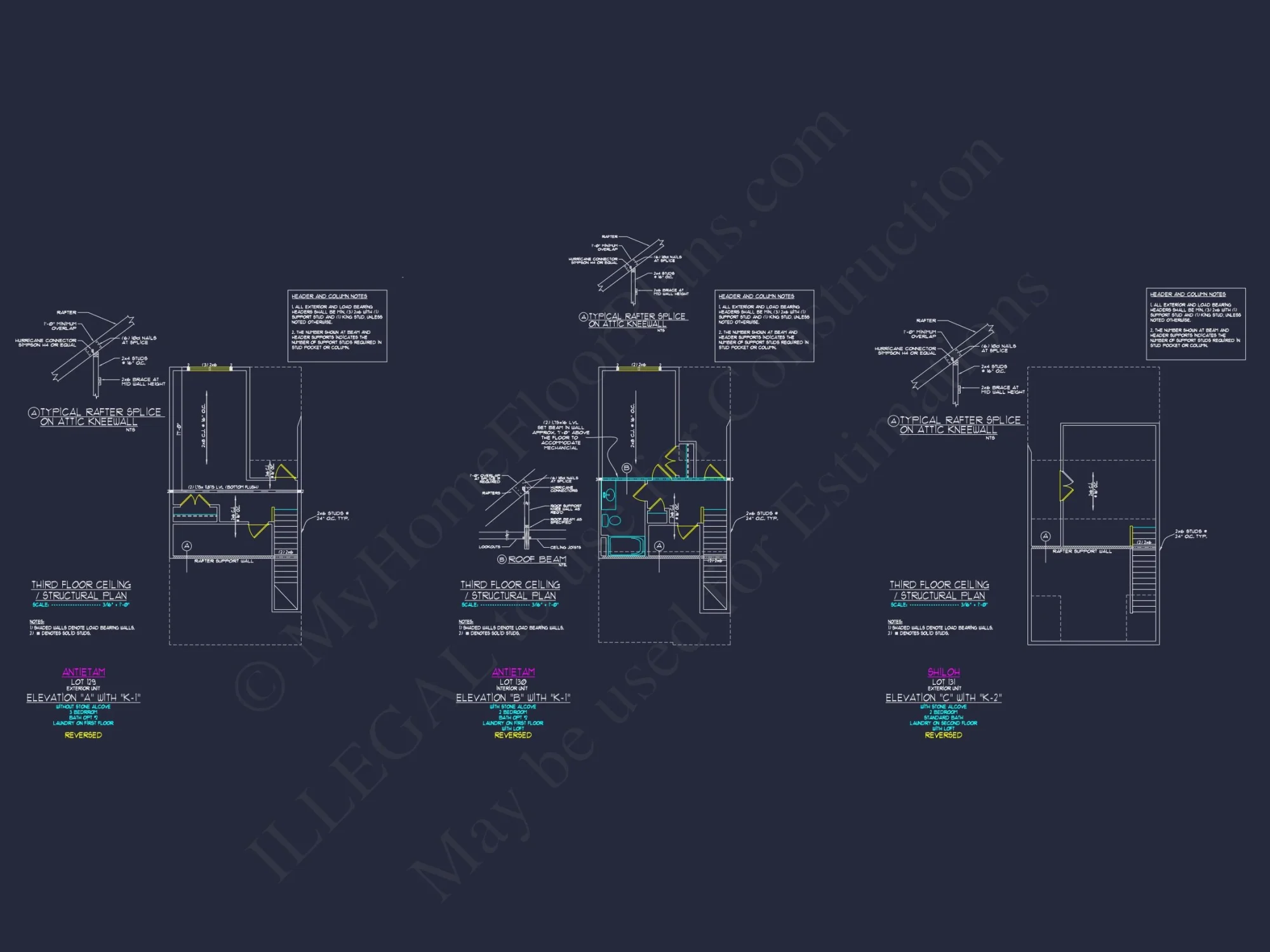 Modern 3-Story Craftsman Townhome Plan with CAD Designs