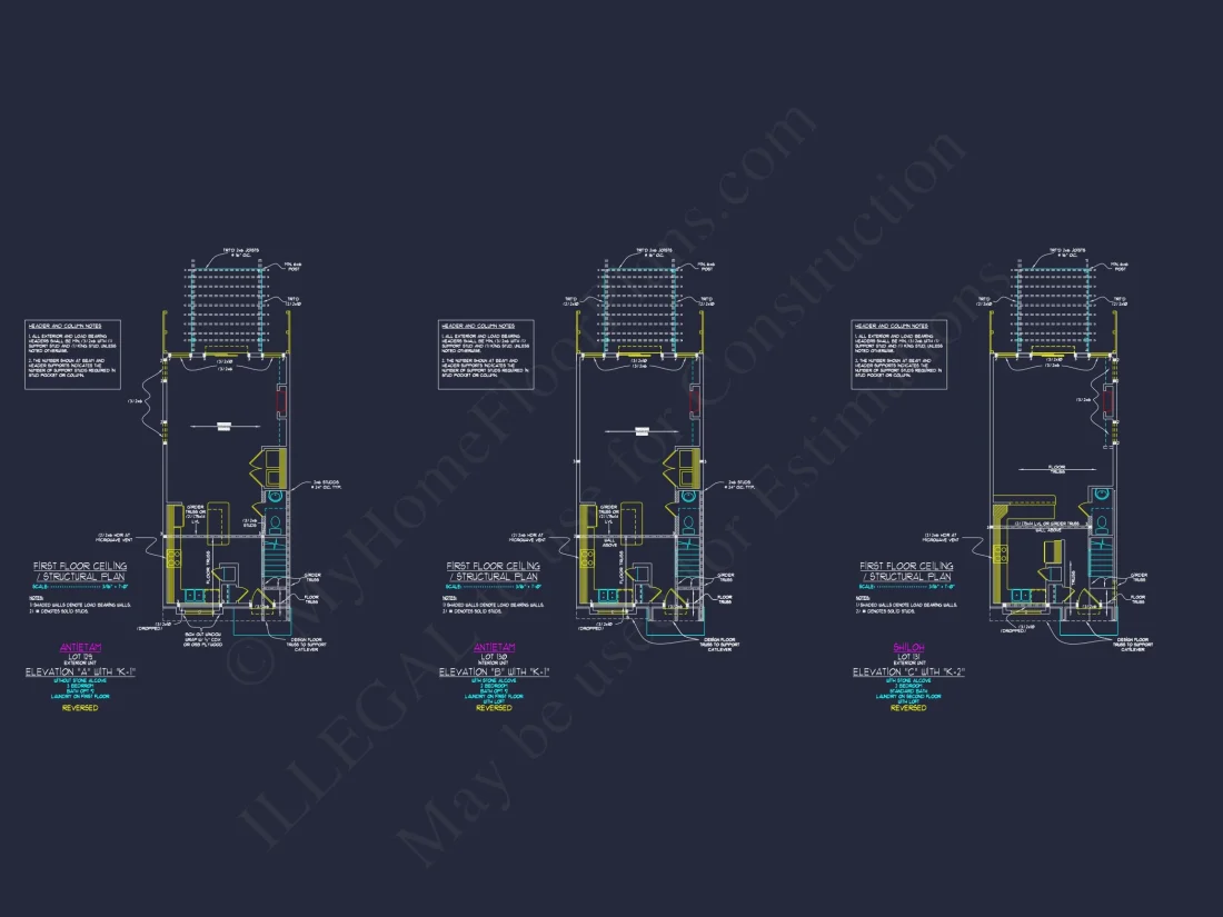 Modern 3-Story Craftsman Townhome Plan with CAD Designs