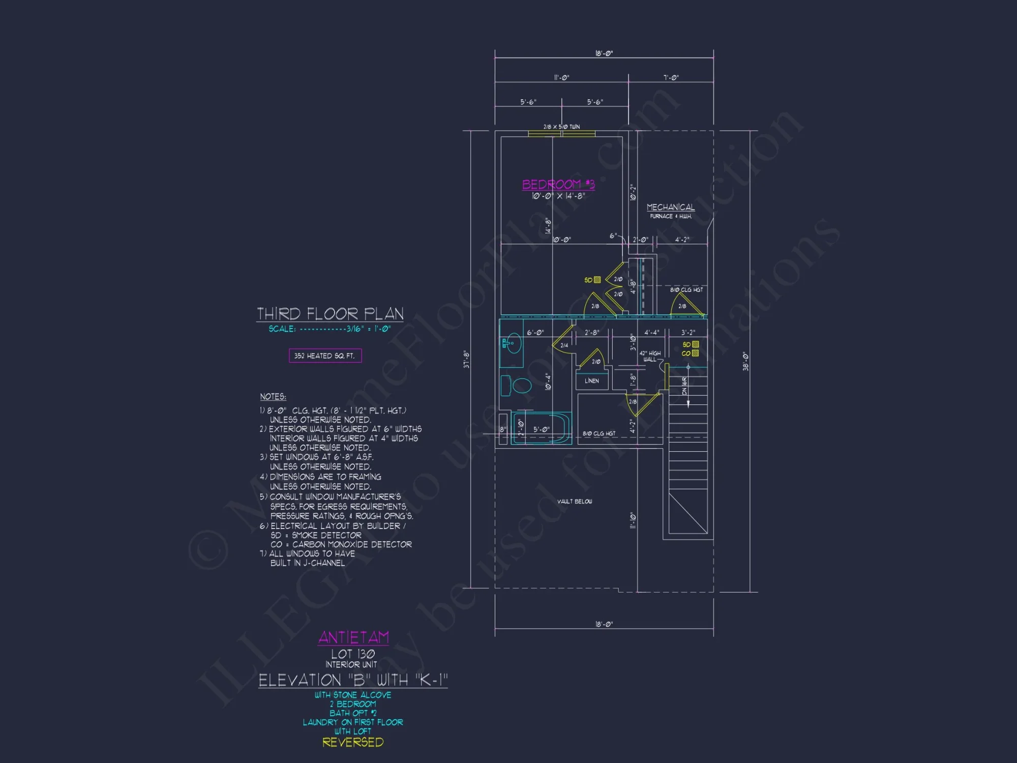 Modern 3-Story Craftsman Townhome Plan with CAD Designs