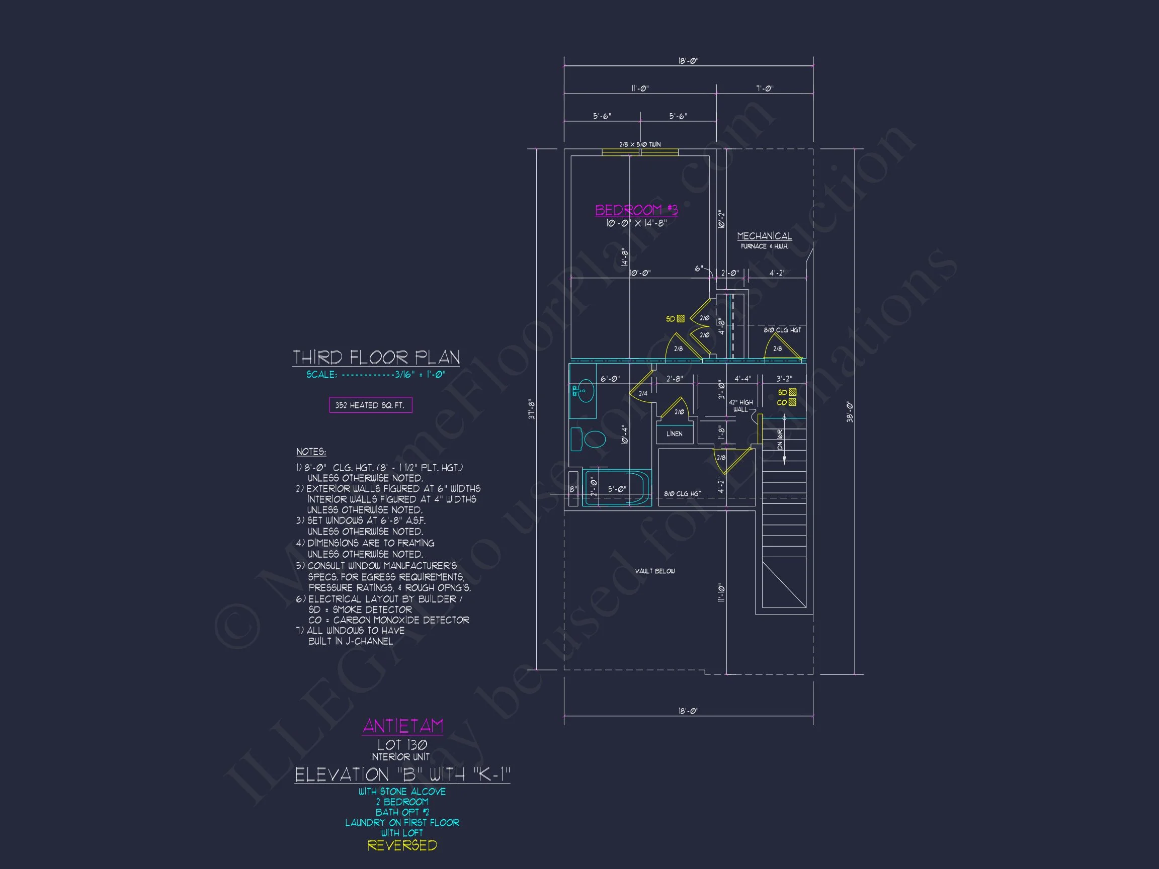 11-1876 HOUSE PLAN -Traditional Townhome Plan - 9-Bed, 7.5-Bath, 4,866 SF 15 Modern 3-Story Craftsman Townhome Plan with CAD Designs