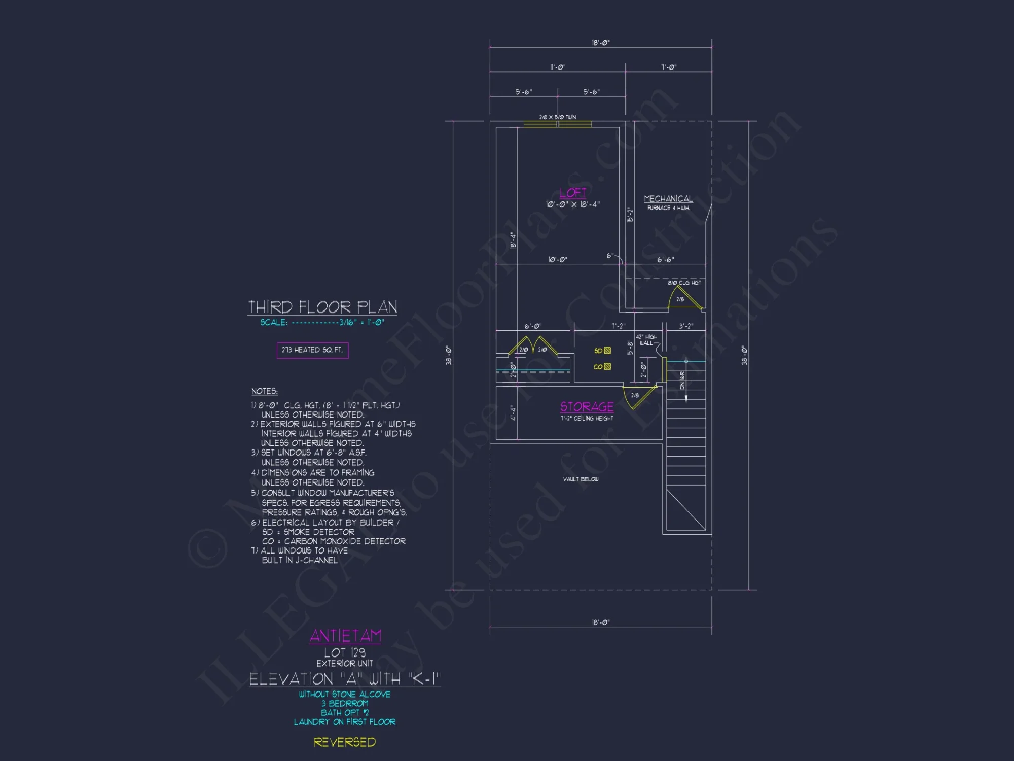 Modern 3-Story Craftsman Townhome Plan with CAD Designs