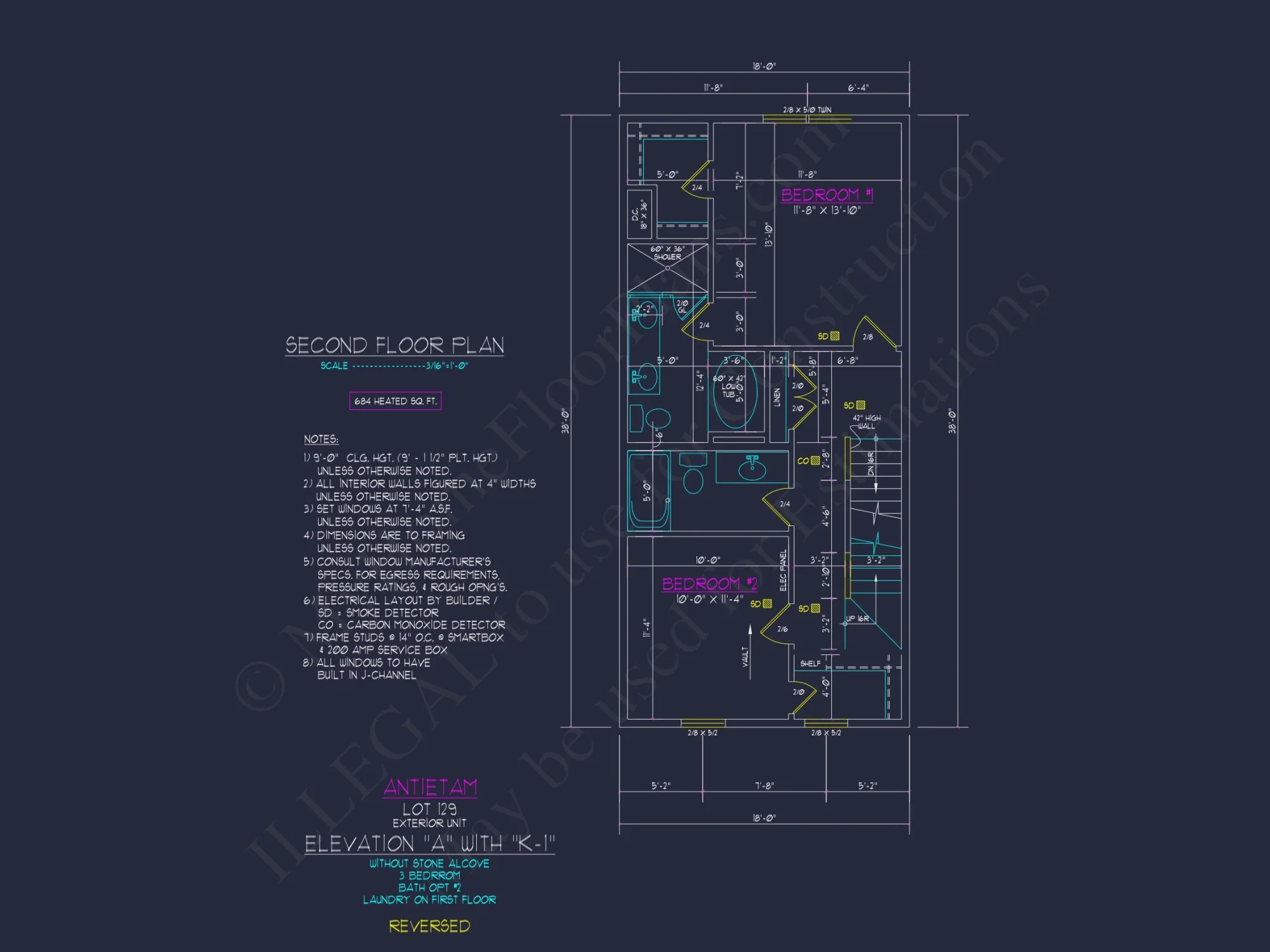Modern 3-Story Craftsman Townhome Plan with CAD Designs