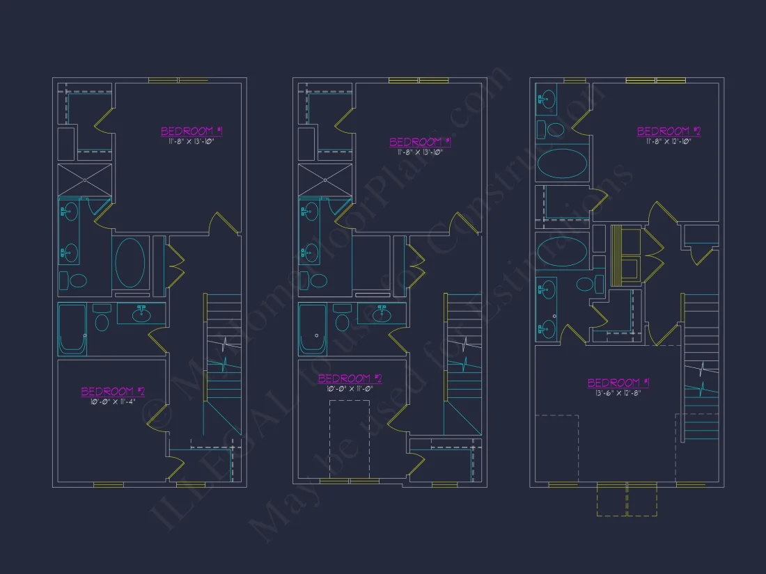 Modern 3-Story Craftsman Townhome Plan with CAD Designs
