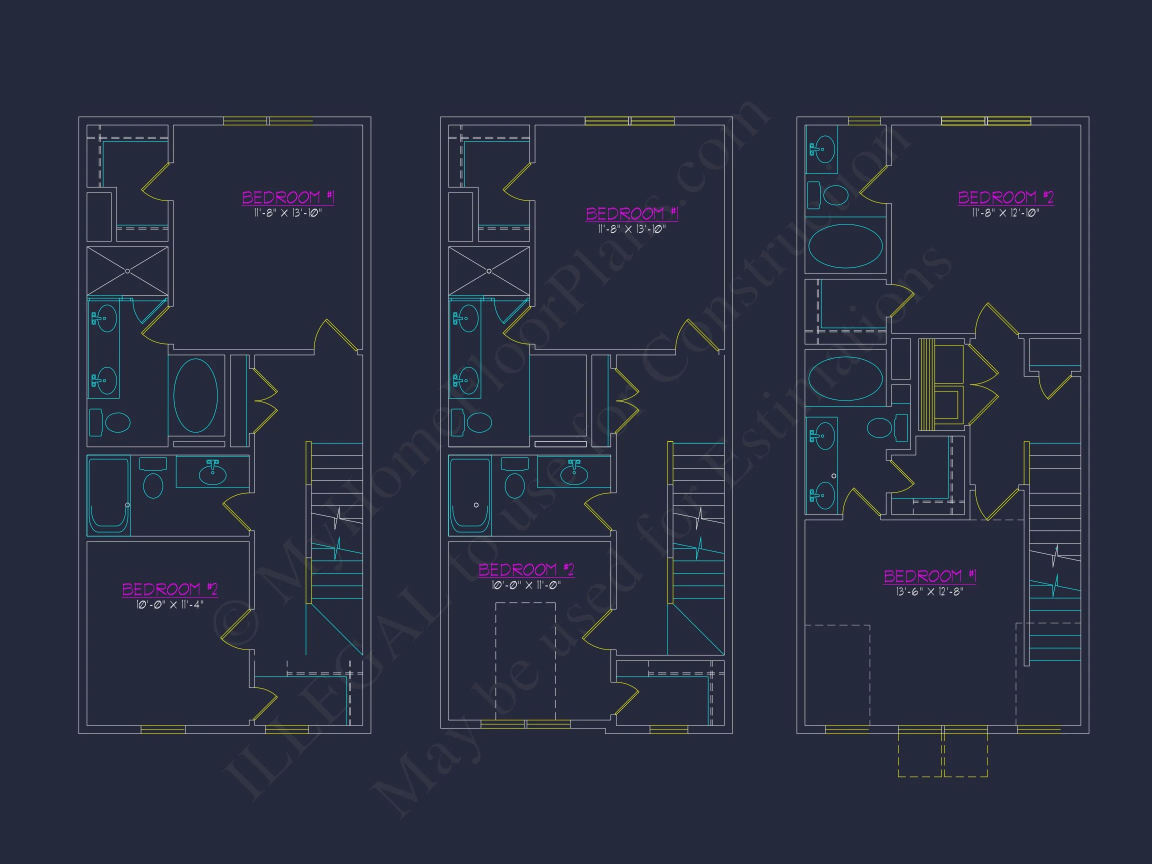 11-1876 HOUSE PLAN -Traditional Townhome Plan - 9-Bed, 7.5-Bath, 4,866 SF 9 Modern 3-Story Craftsman Townhome Plan with CAD Designs
