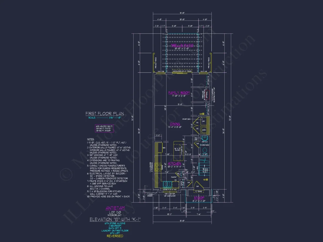 Modern 3-Story Craftsman Townhome Plan with CAD Designs