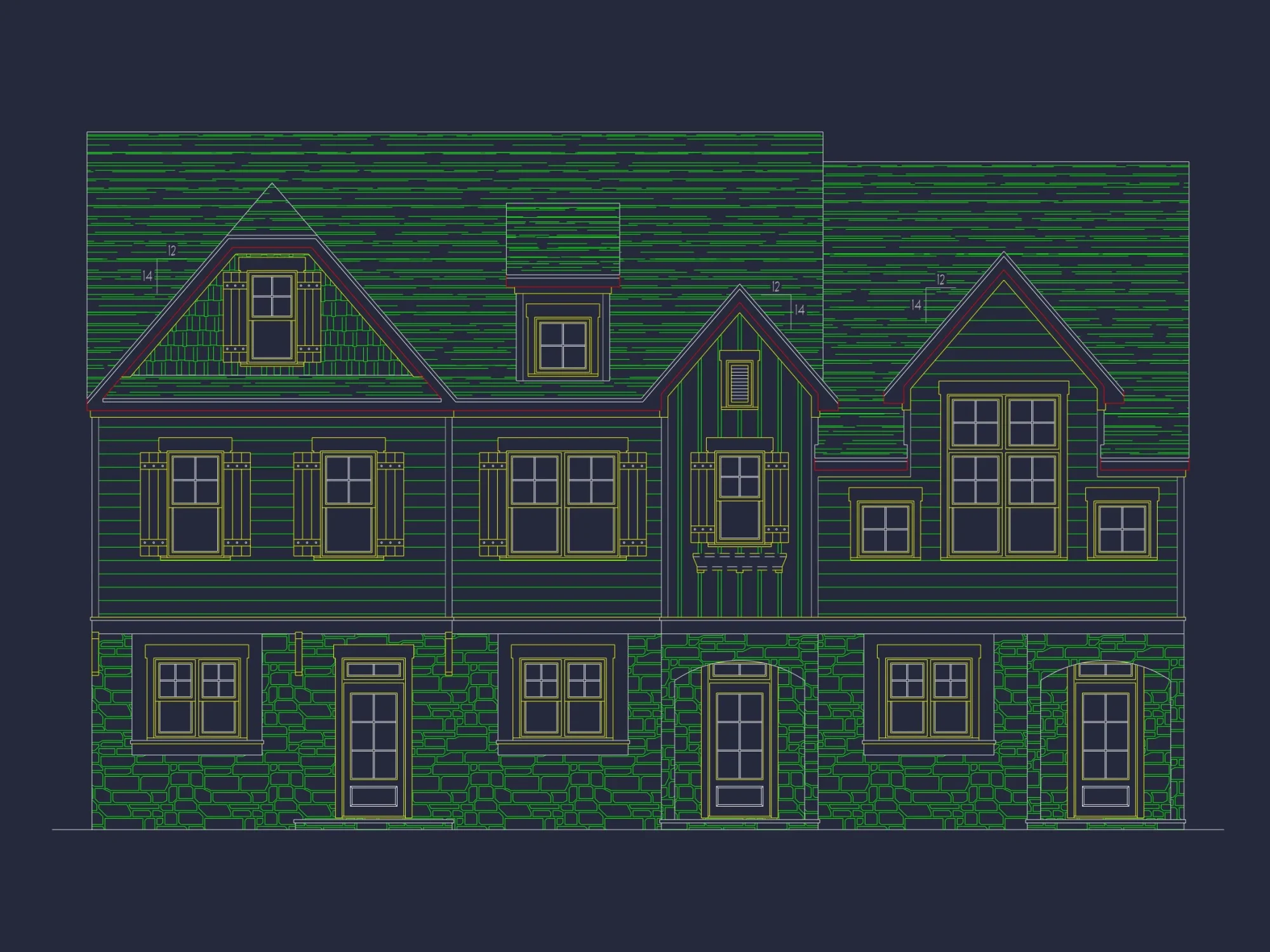 Modern 3-Story Craftsman Townhome Plan with CAD Designs