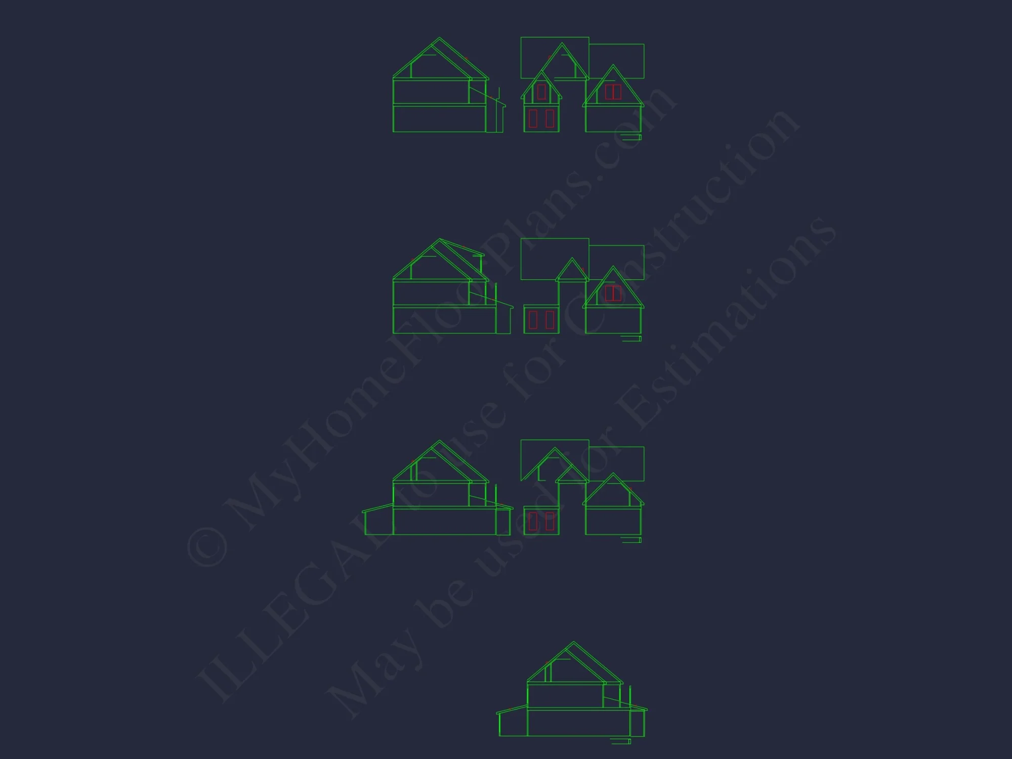 Customizable house Plan with 2-Story Blueprint CAD Designs