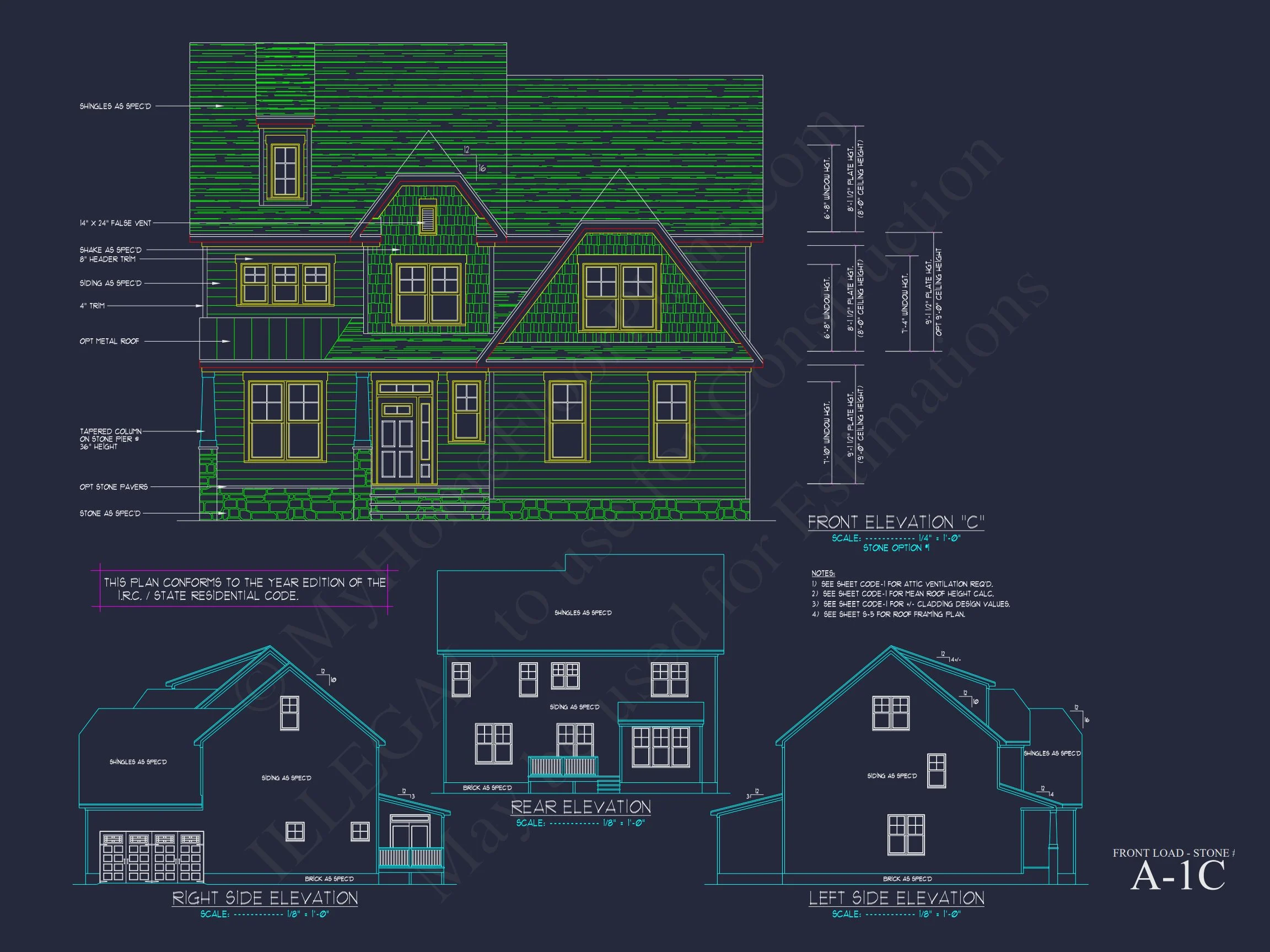 11-1700 HOUSE PLAN - Traditional Home Plan - 4-Bed, 3-Bath, 2,400 SF 21 Customizable house Plan with 2-Story Blueprint CAD Designs