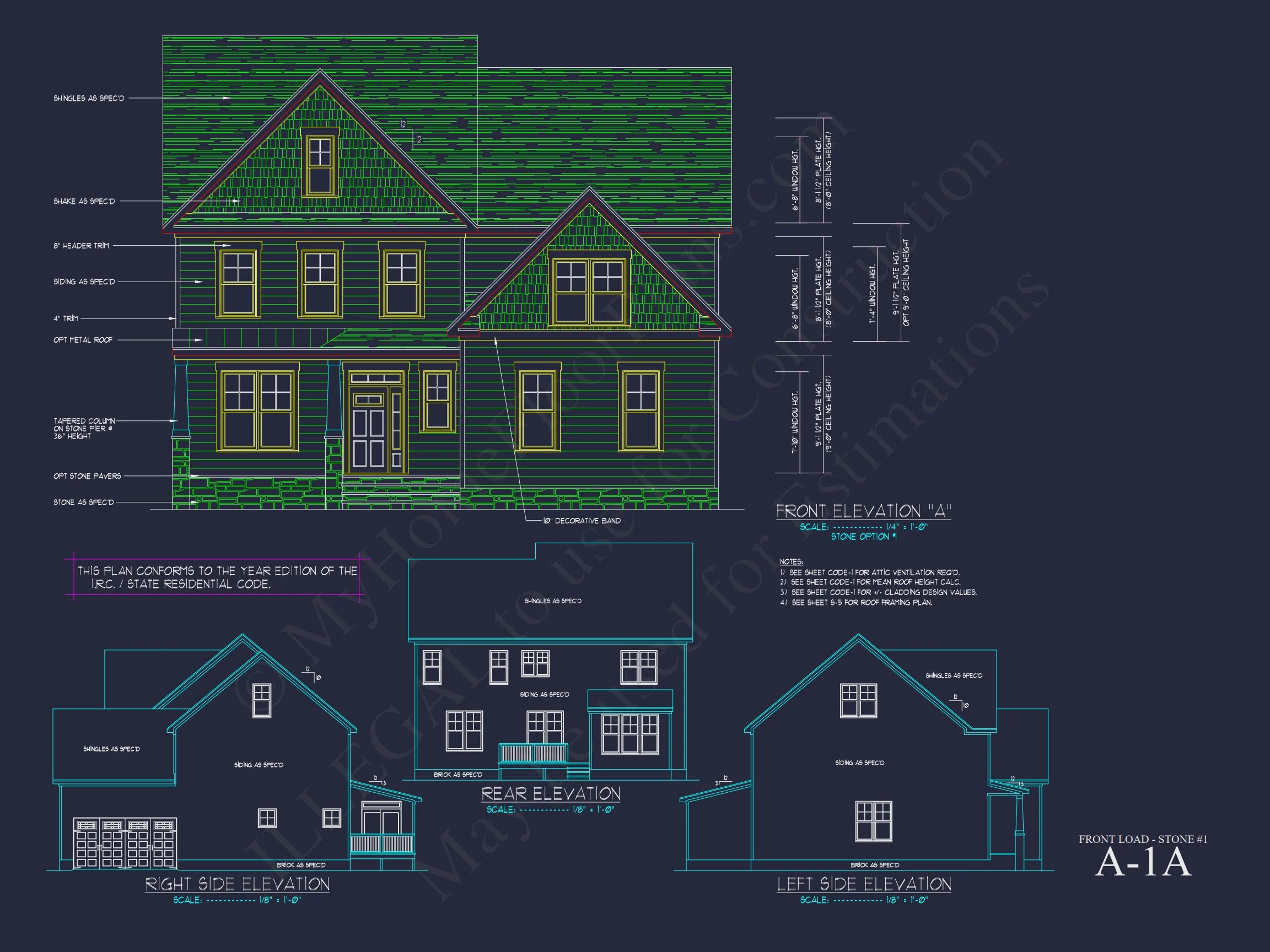 11-1700 HOUSE PLAN - Traditional Home Plan - 4-Bed, 3-Bath, 2,400 SF 19 Customizable house Plan with 2-Story Blueprint CAD Designs