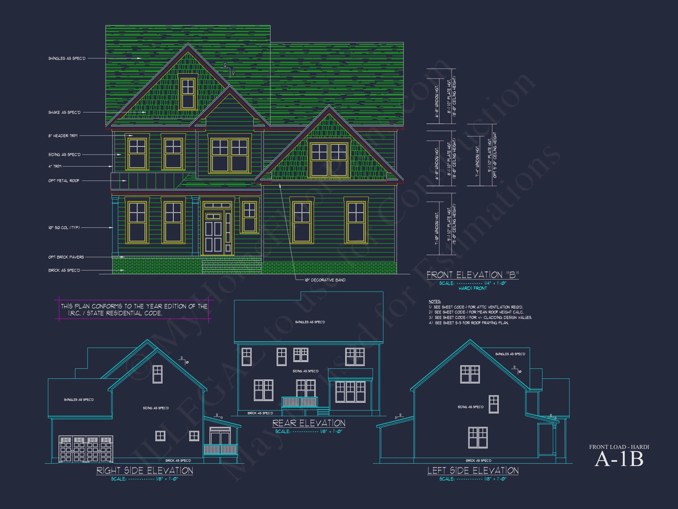 11-1700 HOUSE PLAN - Traditional Home Plan - 4-Bed, 3-Bath, 2,400 SF 17 Customizable house Plan with 2-Story Blueprint CAD Designs