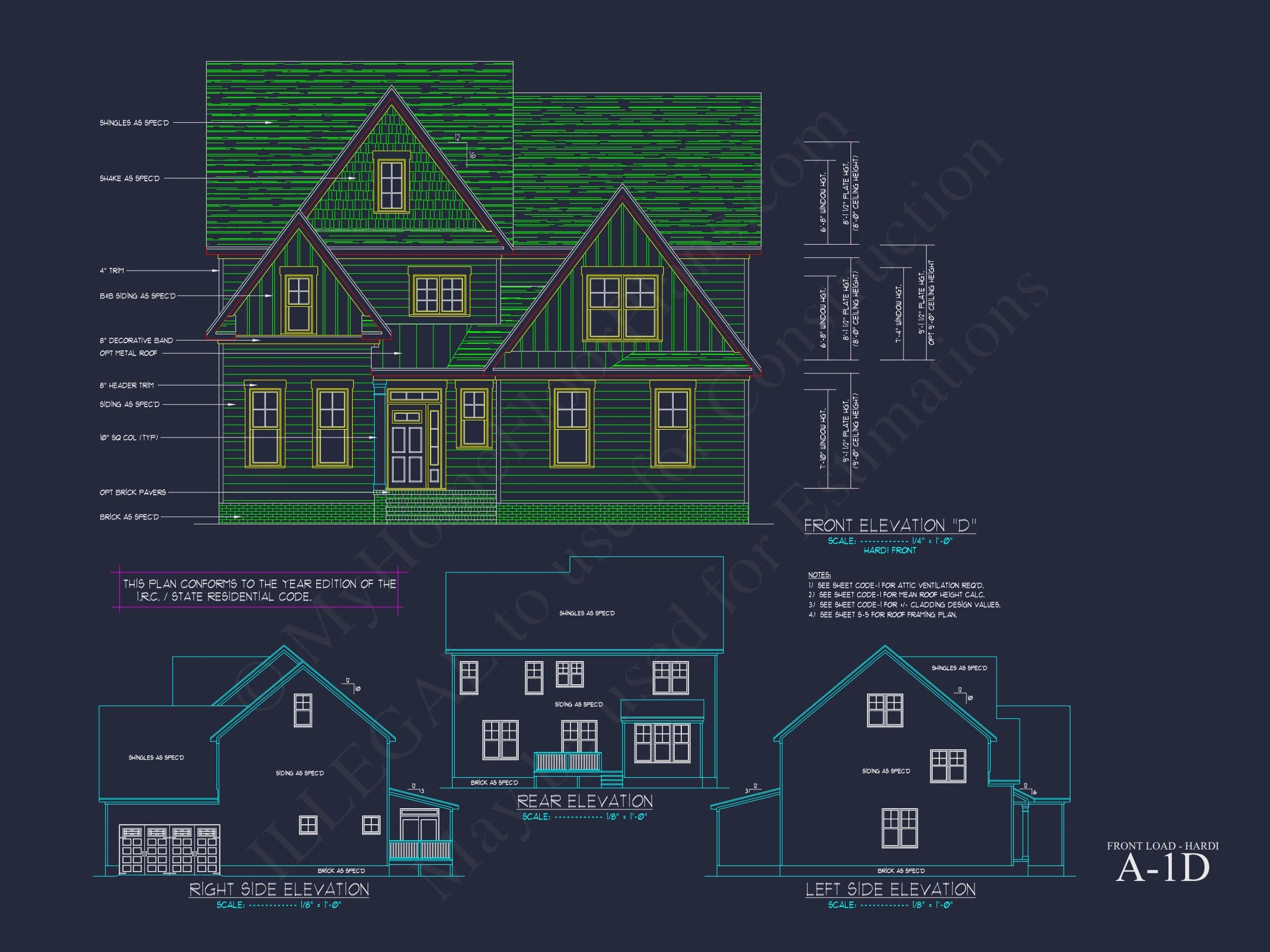 11-1700 HOUSE PLAN - Traditional Home Plan - 4-Bed, 3-Bath, 2,400 SF 15 Customizable house Plan with 2-Story Blueprint CAD Designs