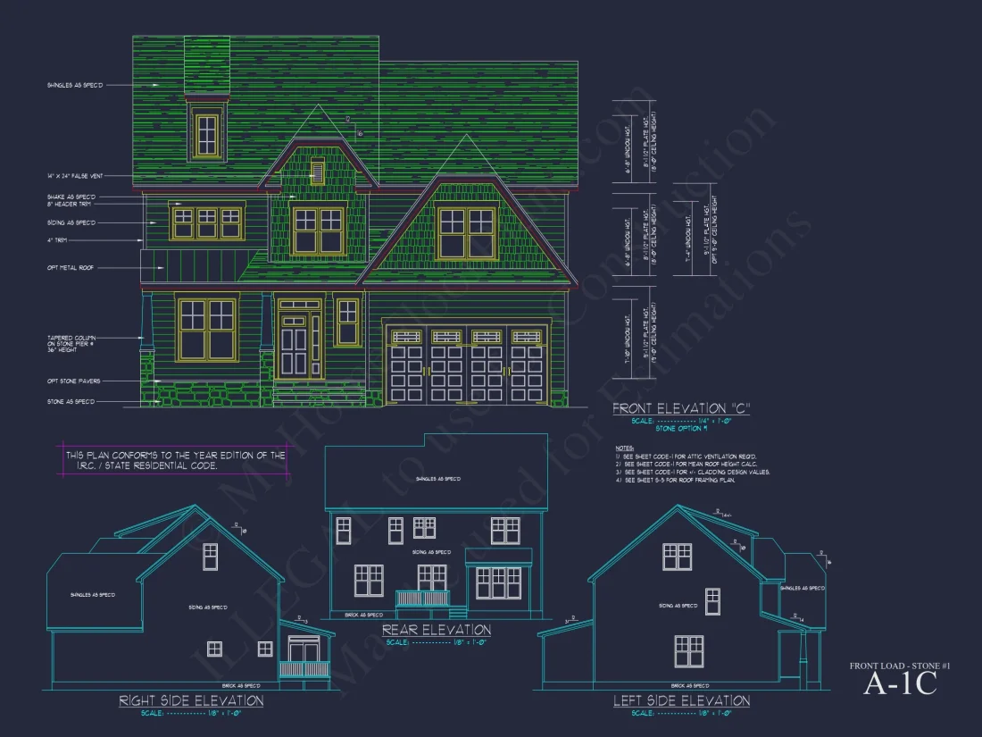 Customizable house Plan with 2-Story Blueprint CAD Designs