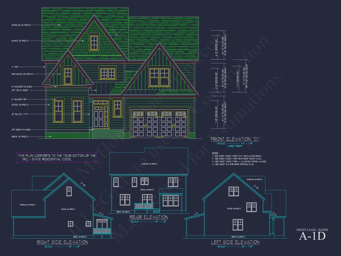 Customizable house Plan with 2-Story Blueprint CAD Designs