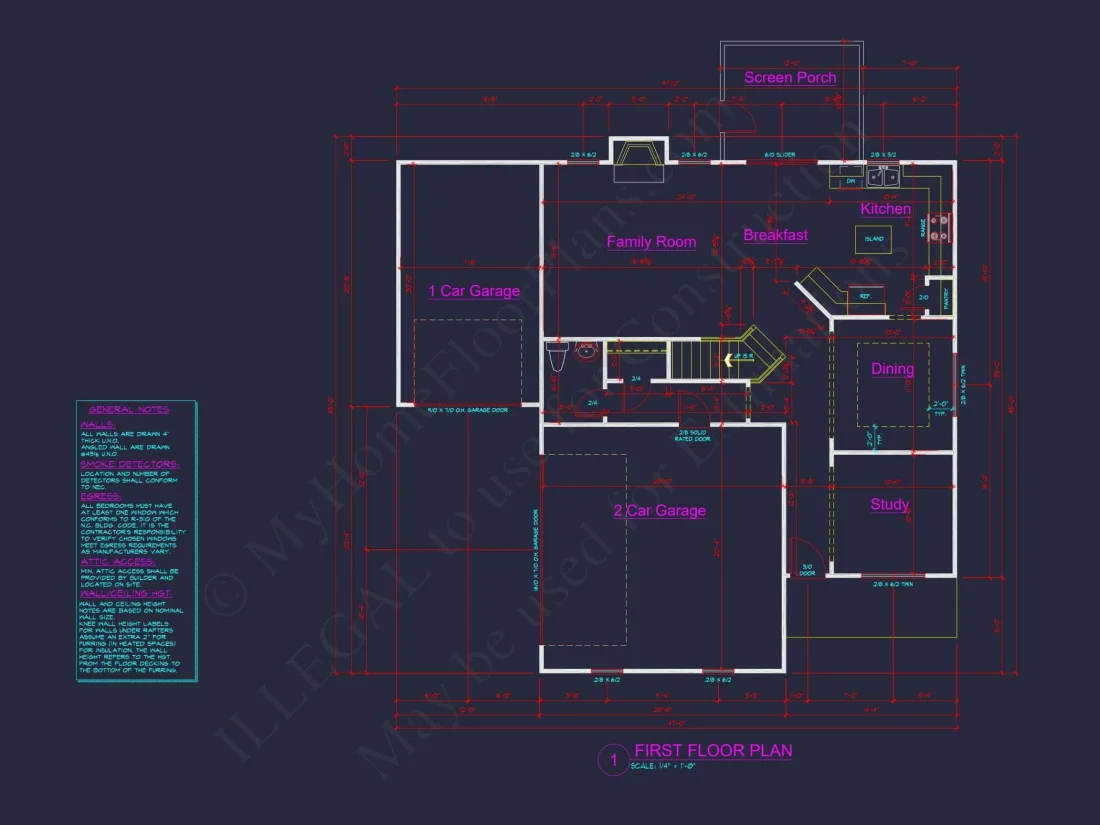 Traditional Craftsman Colonial Floor Plan
