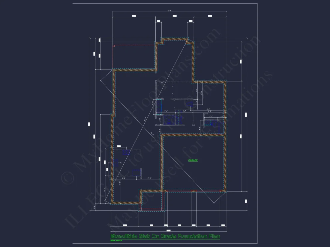Custom house Design with 1.5 Story Floor Plan and CAD Blueprint