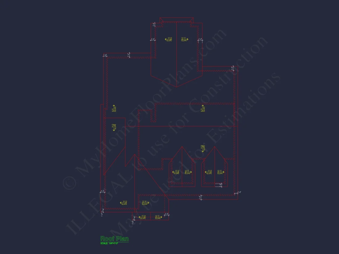 Custom house Design with 1.5 Story Floor Plan and CAD Blueprint