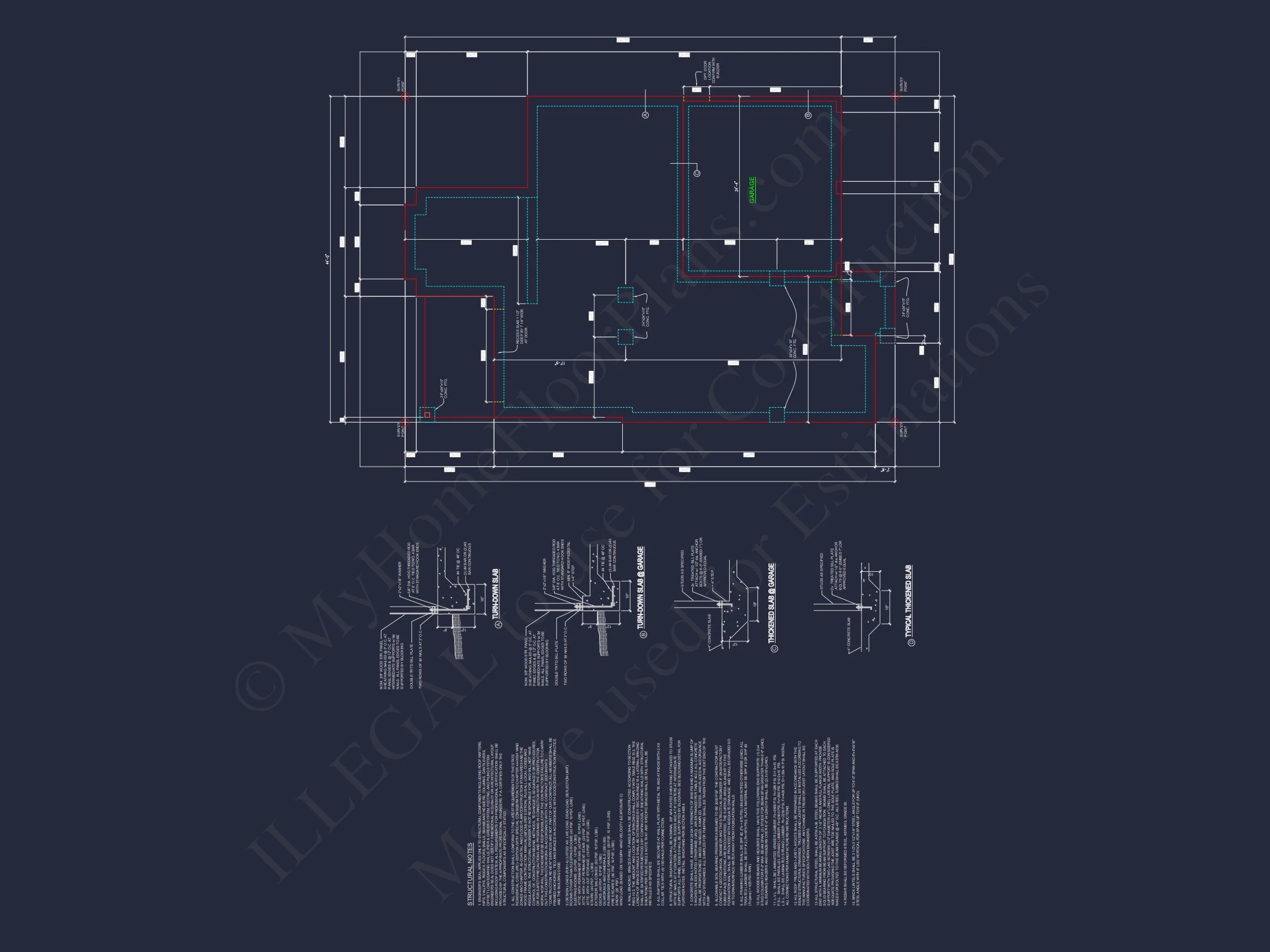 Custom house Design with 1.5 Story Floor Plan and CAD Blueprint