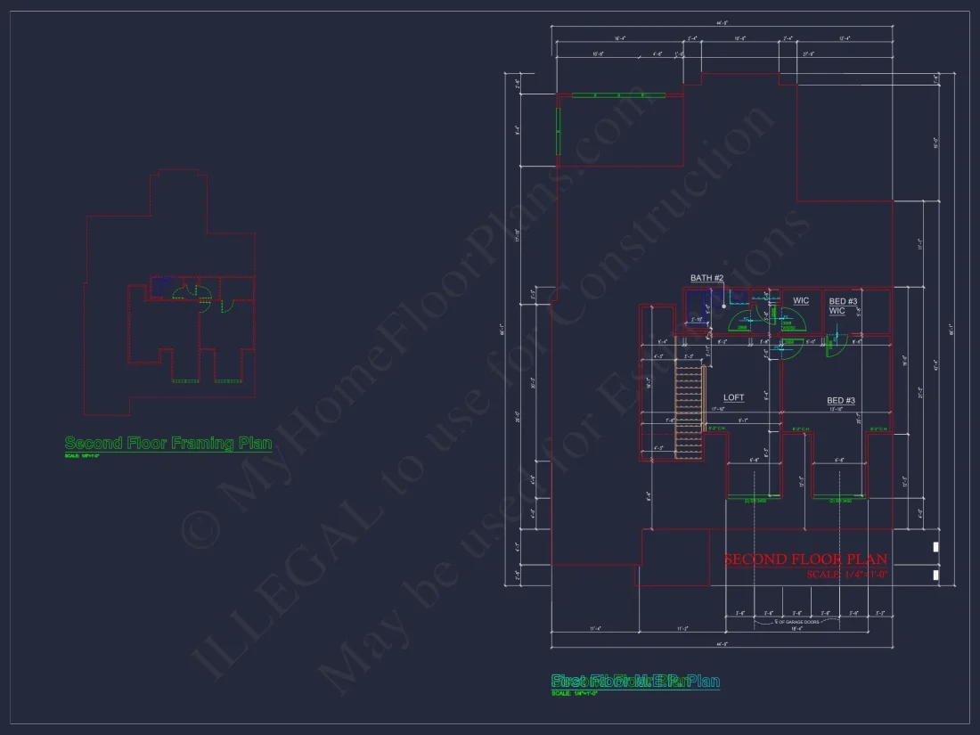 Custom house Design with 1.5 Story Floor Plan and CAD Blueprint