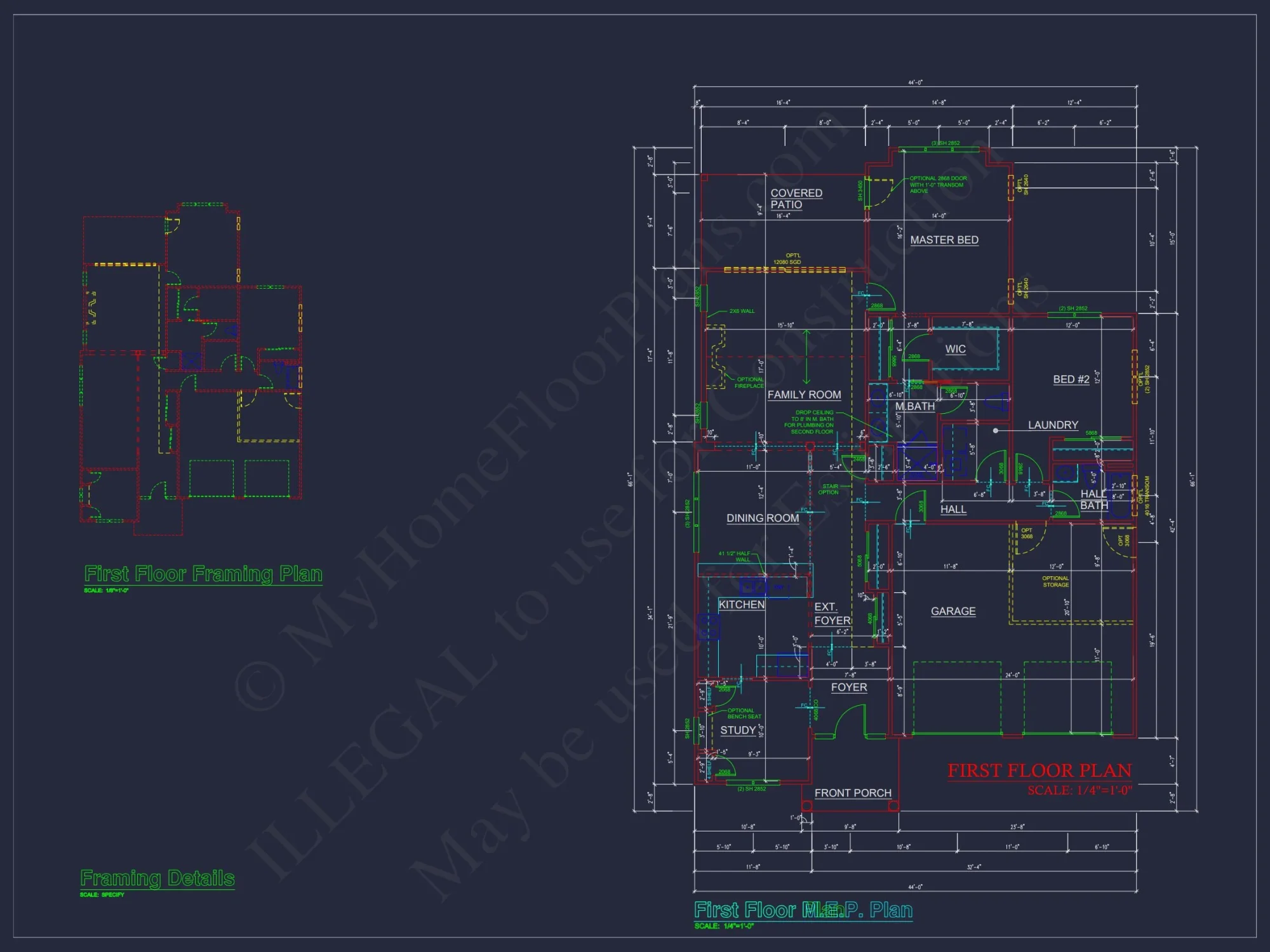 Custom house Design with 1.5 Story Floor Plan and CAD Blueprint