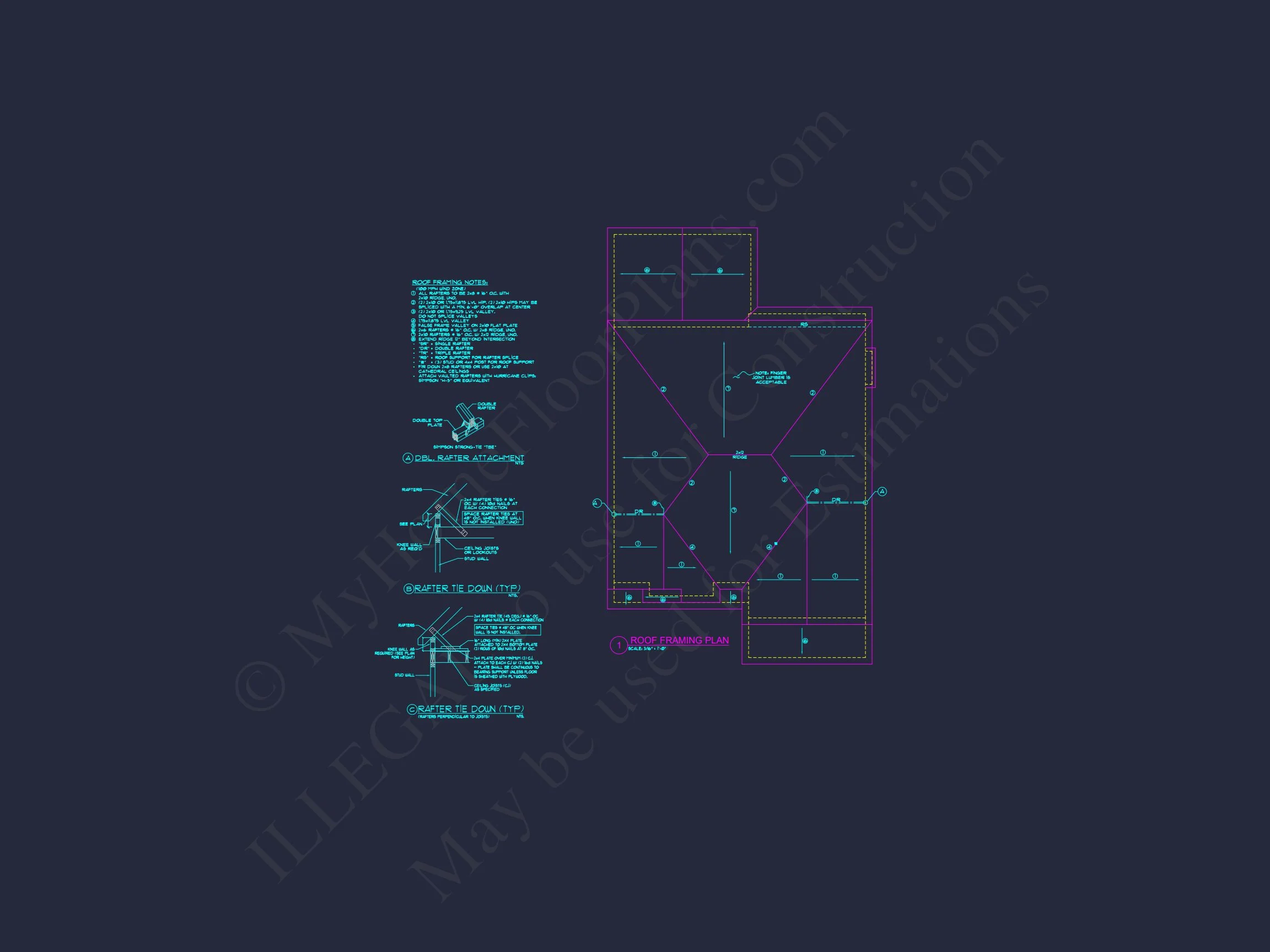 Modern Suburban house Plan with CAD Designs and Floor Plans